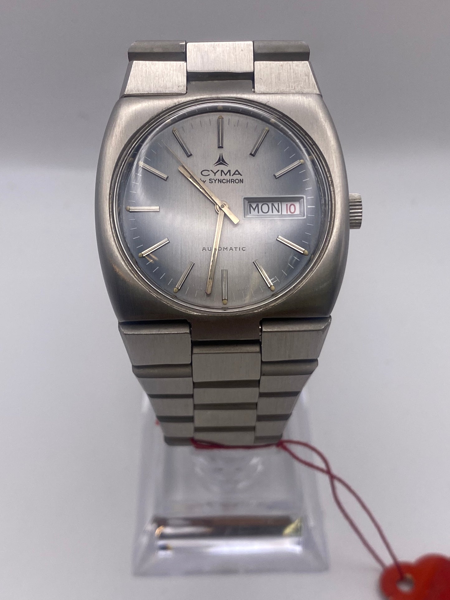 Vintage Unworn Cyma Synchron Automatic Mechanical Watch With Box & Tag