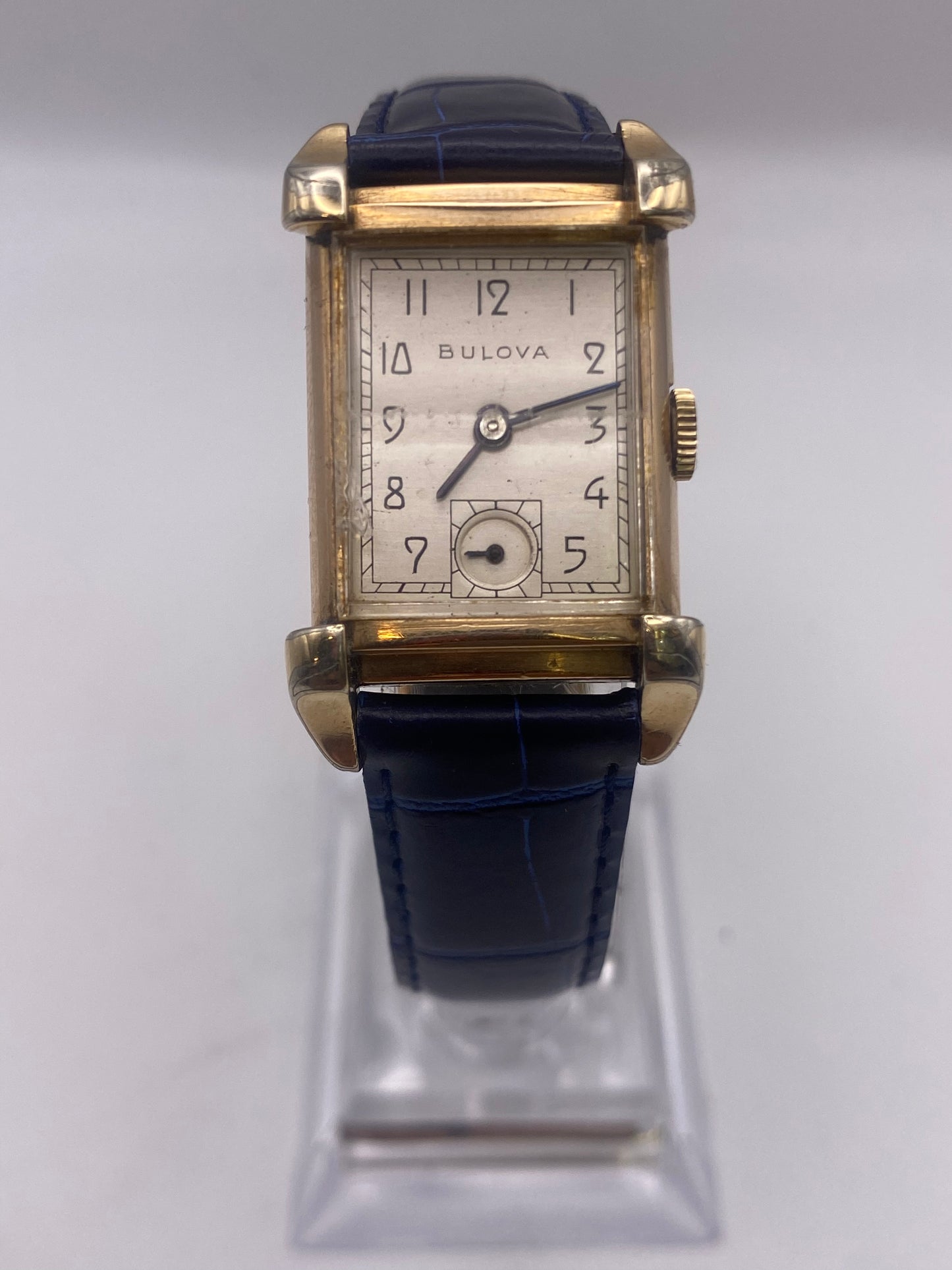 Vintage Gents Bulova Tank 10k Gold Filled Manual Wind Mechanical Dress Watch