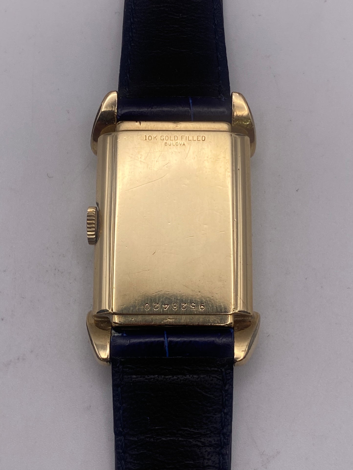 Vintage Gents Bulova Tank 10k Gold Filled Manual Wind Mechanical Dress Watch