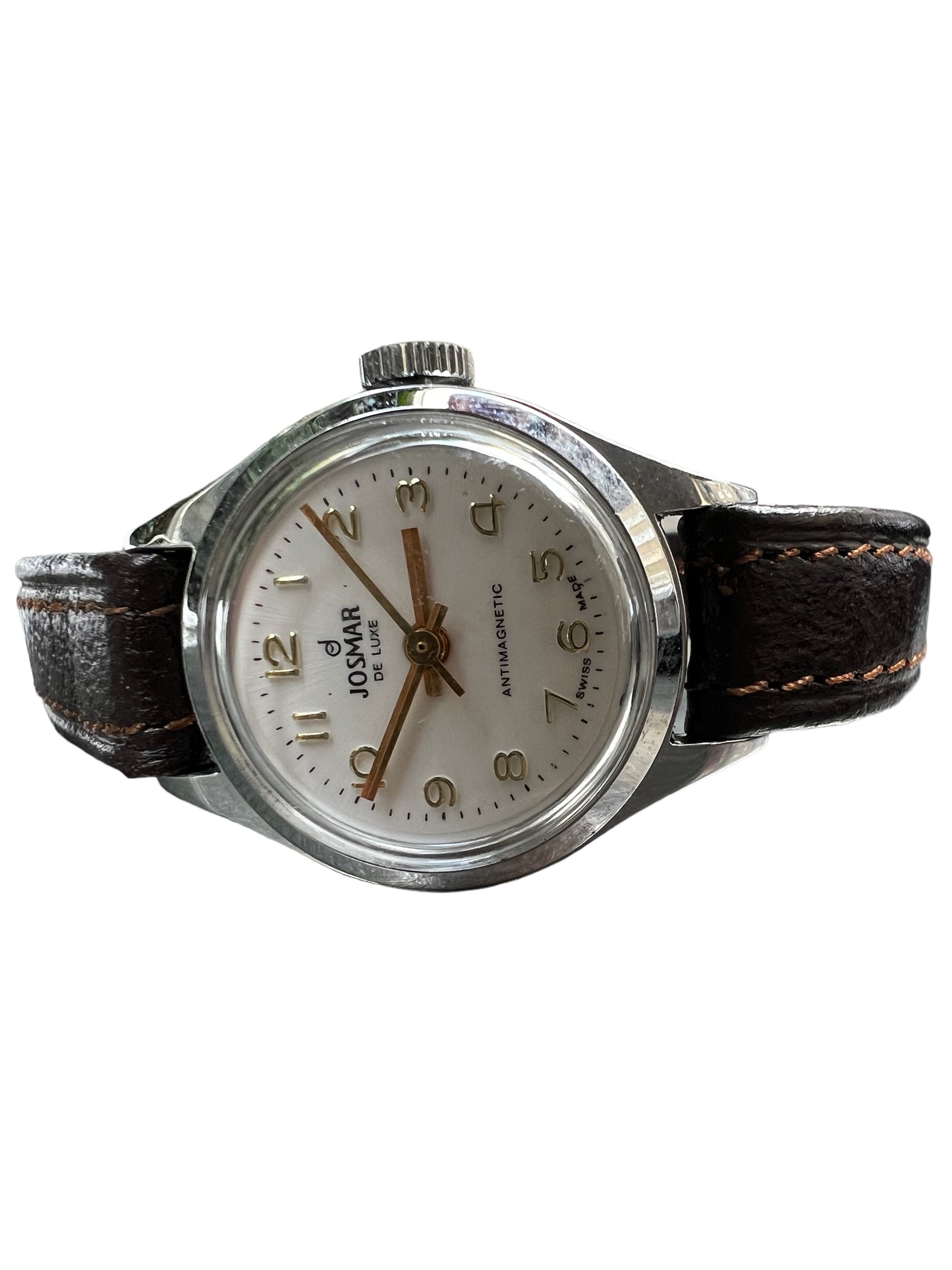 Vintage Josmar De Luxe ladies women’s watch with white dial