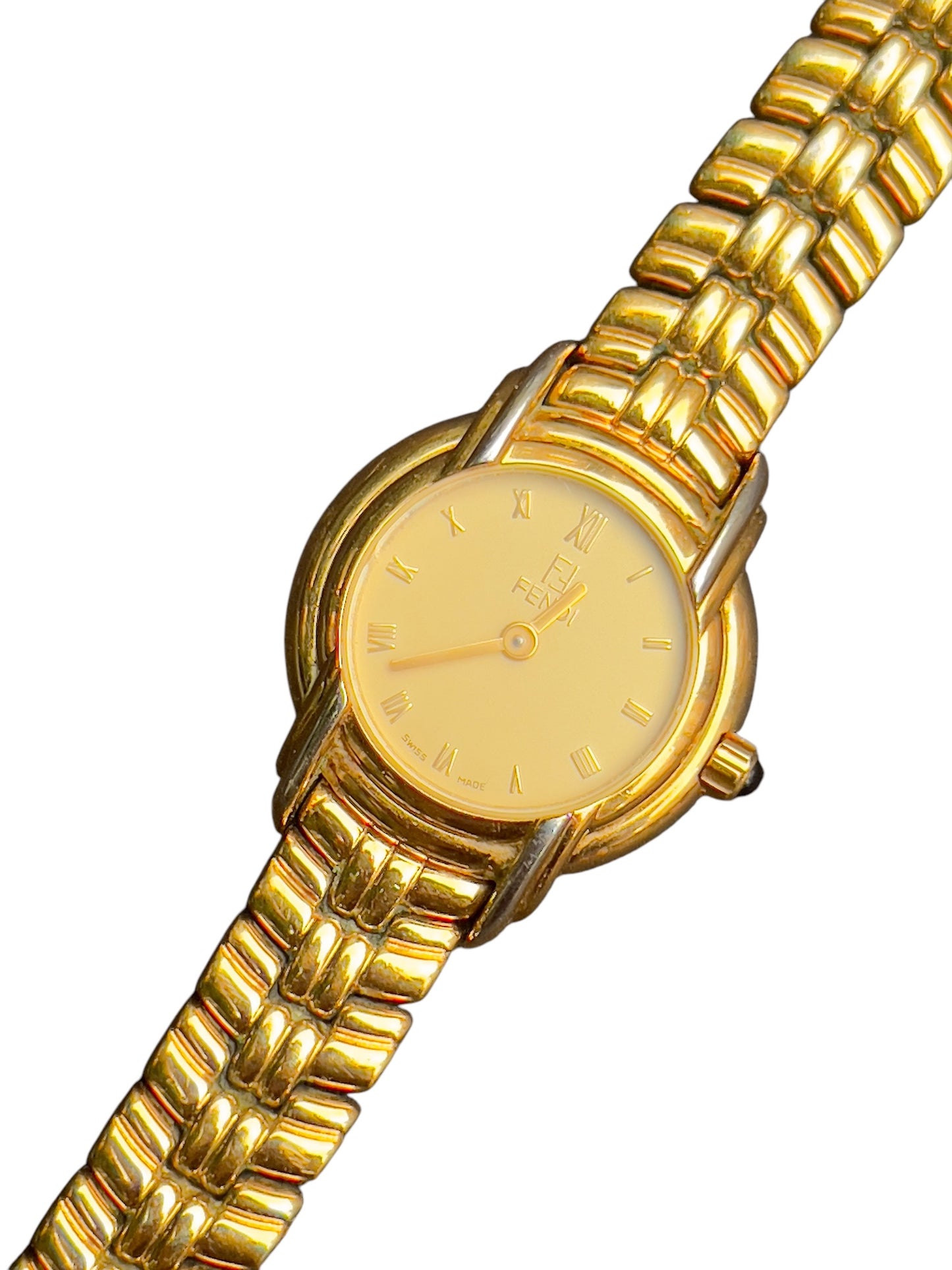 Exquisite vintage Fendi 300L Swiss quartz women's ladies dress cocktail gold-plated watch