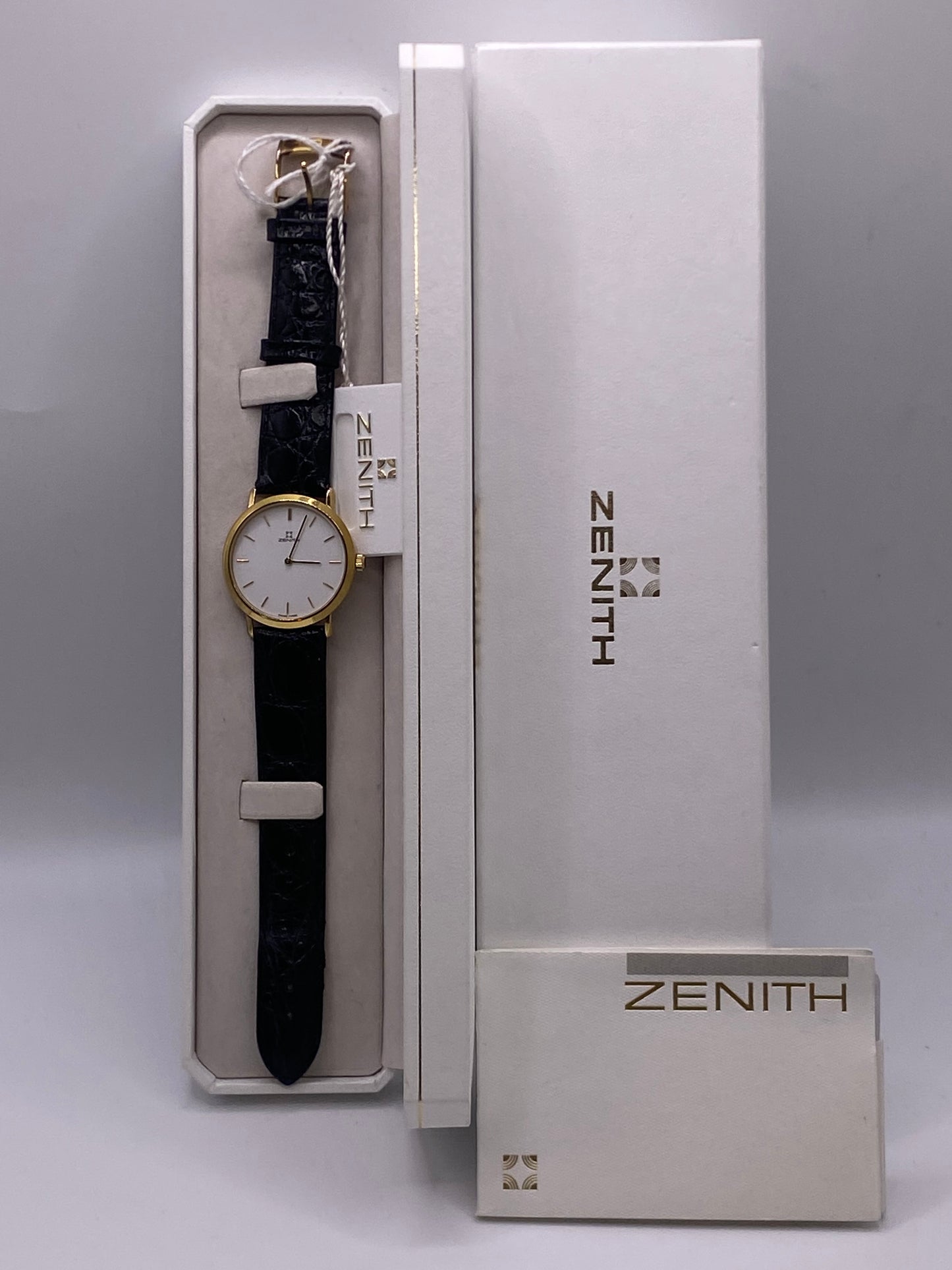Vintage Zenith Manual Wind Mechanical Gold Plated Dress Watch With  Box & Papers