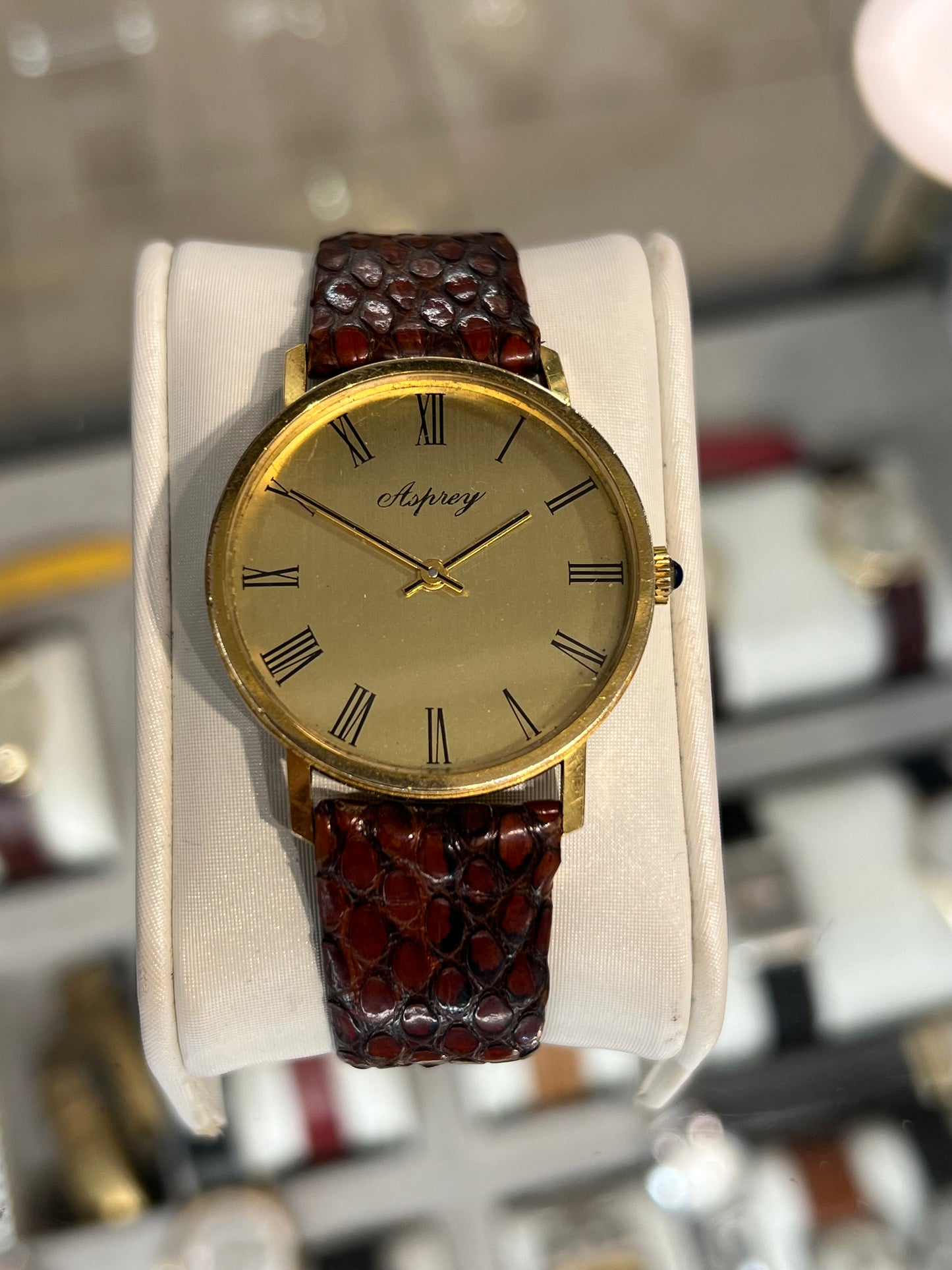 Vintage Asprey 9ct gold dress watch