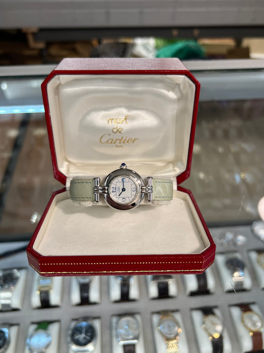 Vintage Ladies Cartier Colisee White Dial Dress Watch