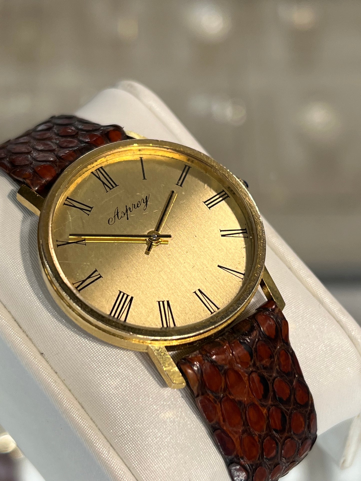 Vintage Asprey 9ct gold dress watch