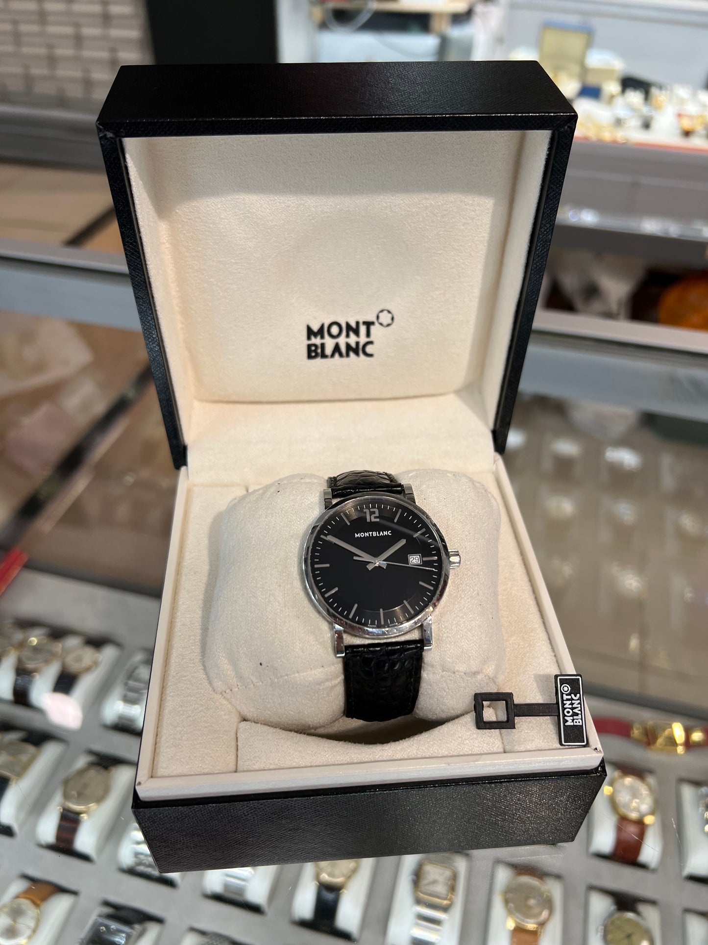 Montblanc men’s black dial dress watch