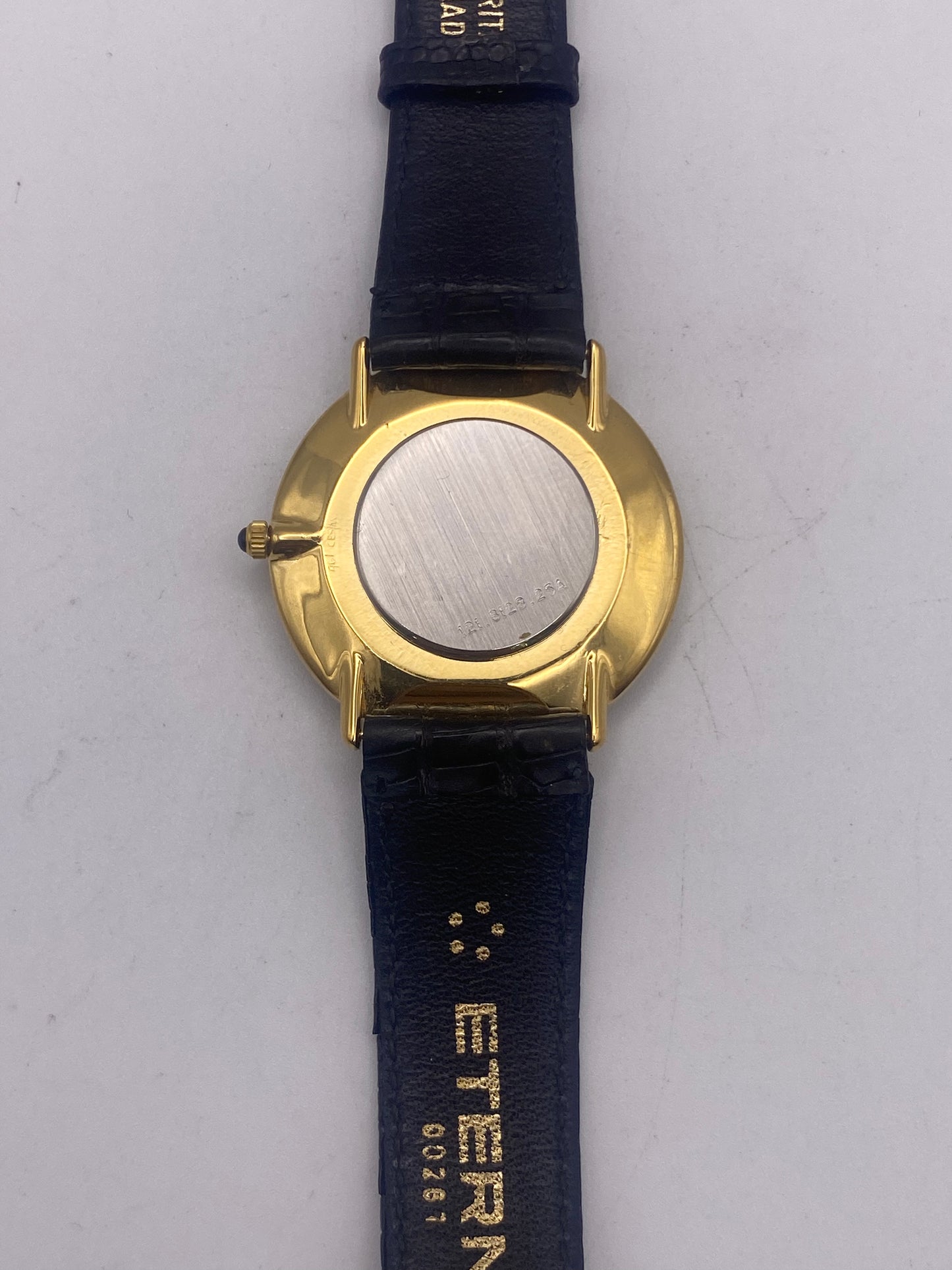 Vintage Gents Quartz Onyx Dial Gold Plated Dress Watch