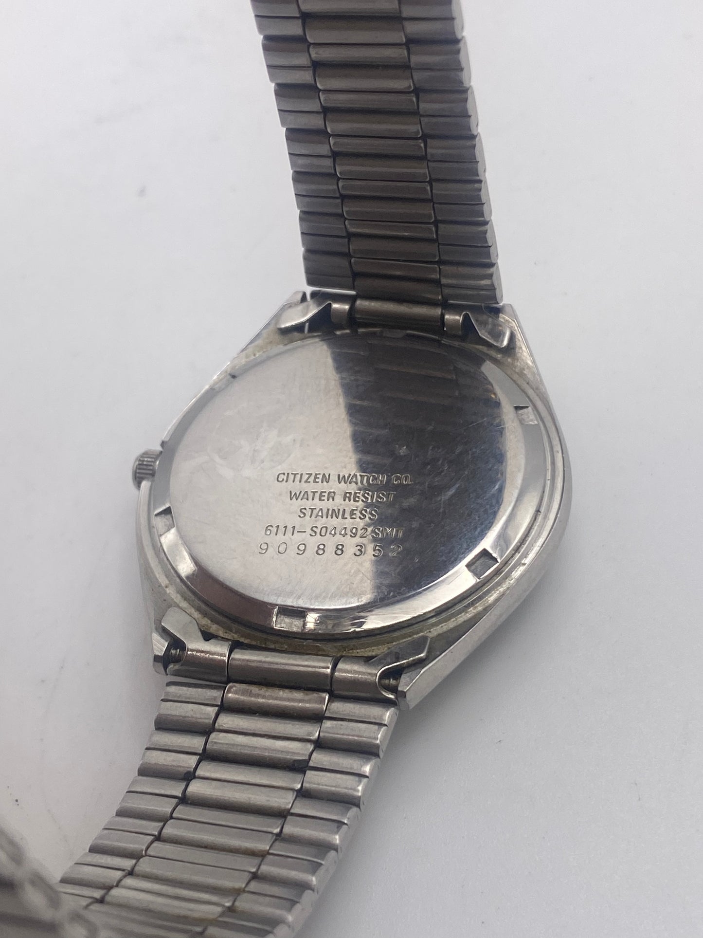 Vintage Citizen Gents Stainless Steel Quartz Black Dial Dress Watch