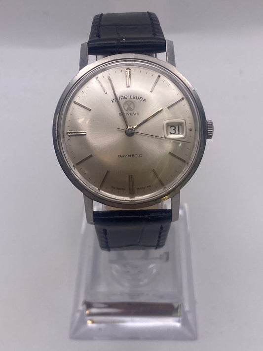 Vintage Favre-Leuba Gents Stainless Steel Automatic Mechanical Dress Watch