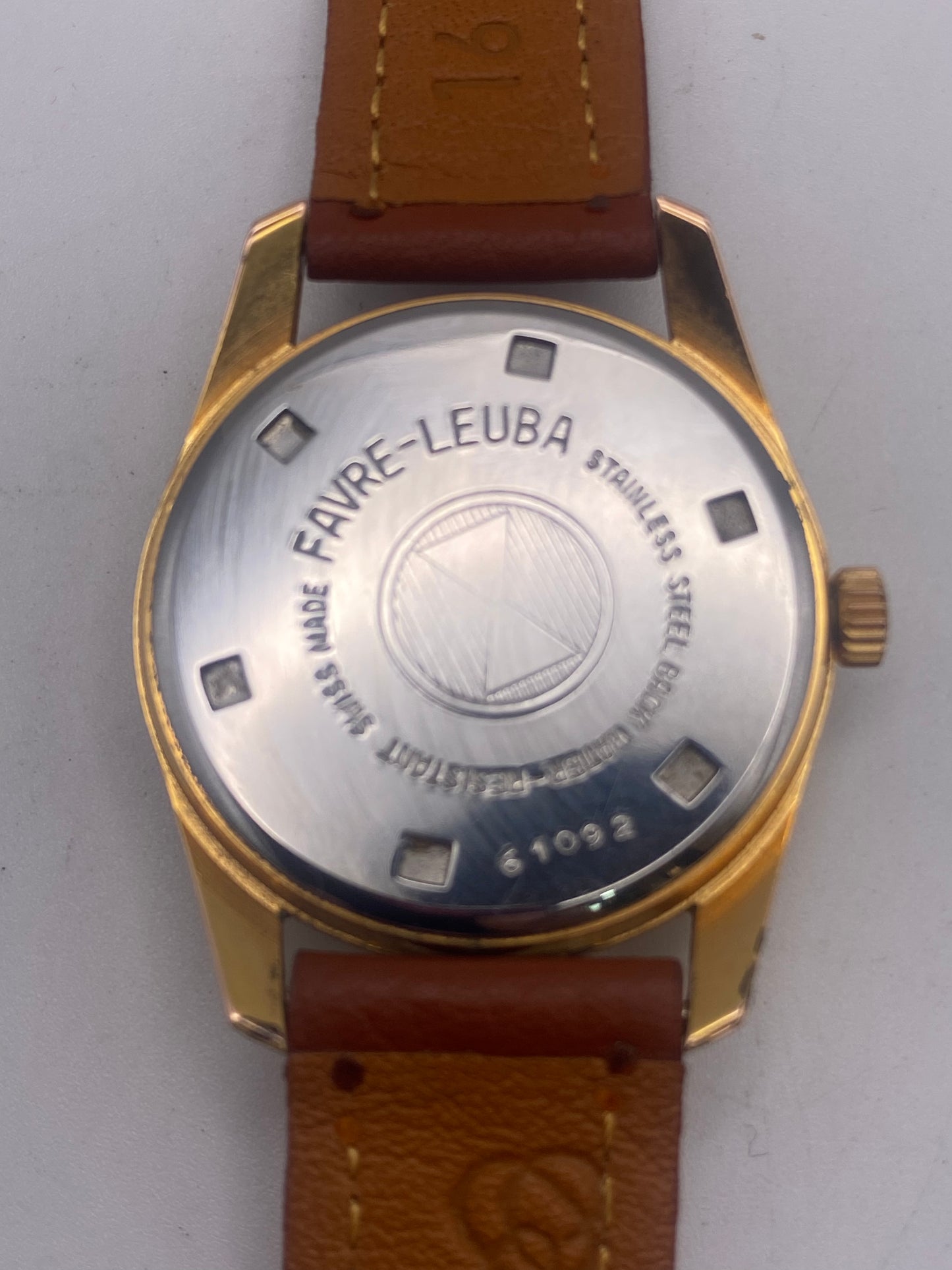 Vintage Favre-Leuba Gents Silver Dial Gold Plated Manual Wind Mechanical Dress Watch