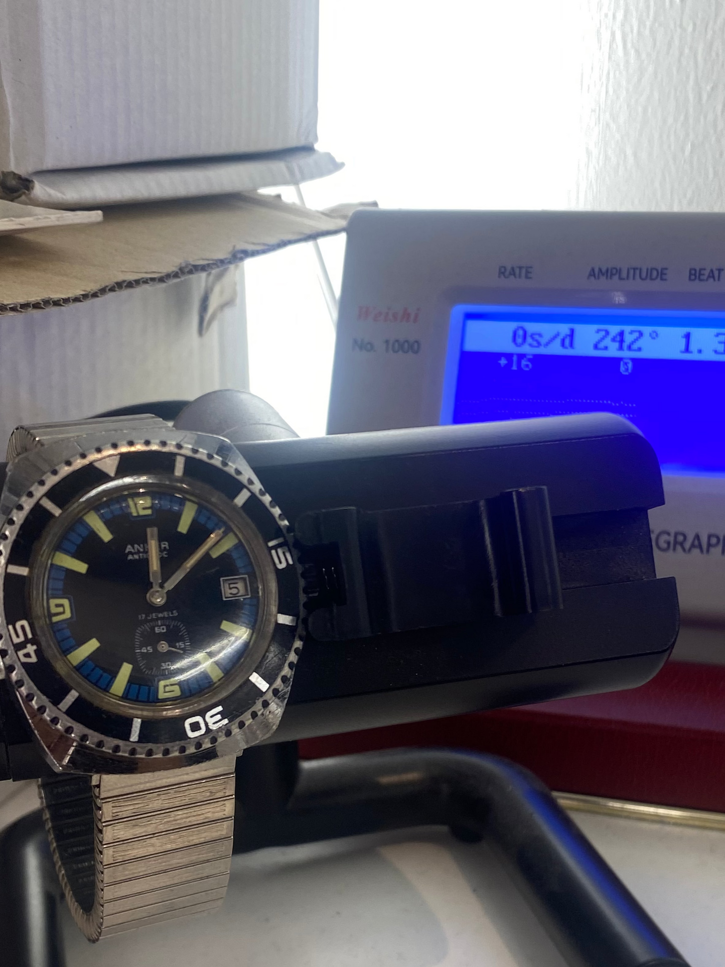 Vintage Gents Anker Black Dial Manual Wind Mechanical Skin Diver