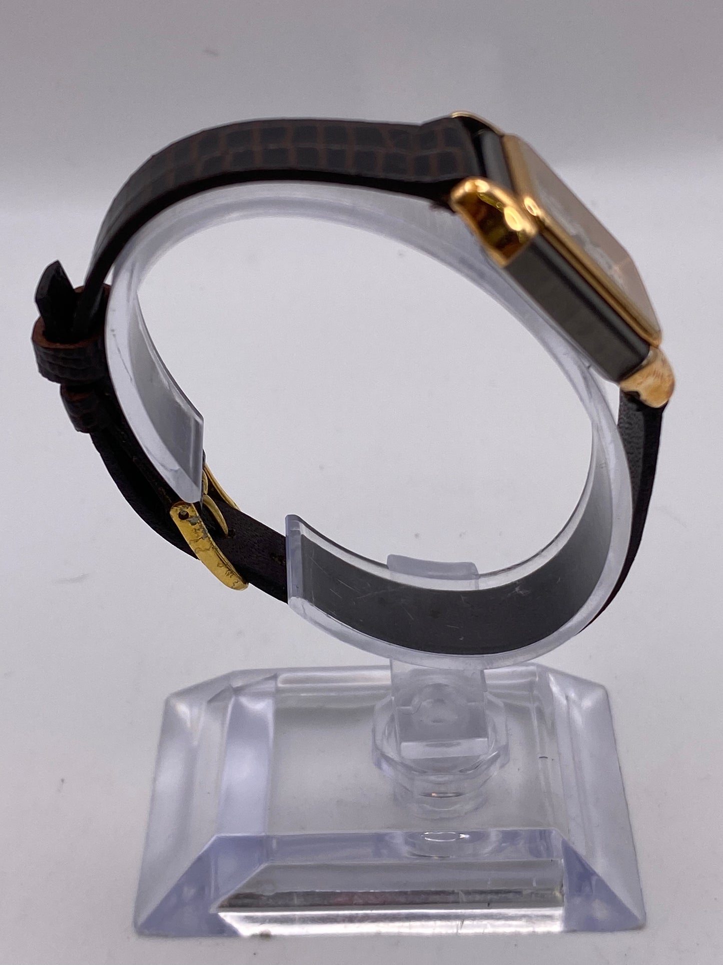 Edele White Dial Two Tone Quartz Tank Dress Watch