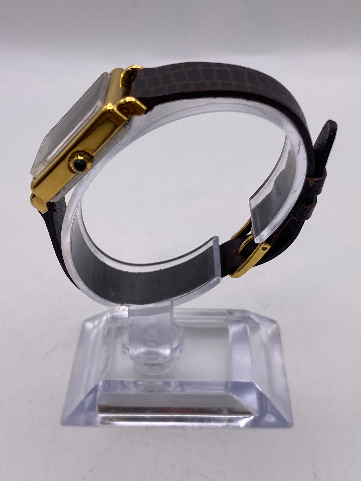 Vintage Nivada Two Tone Dial Tank Manual Wind Mechanical Dress Watch