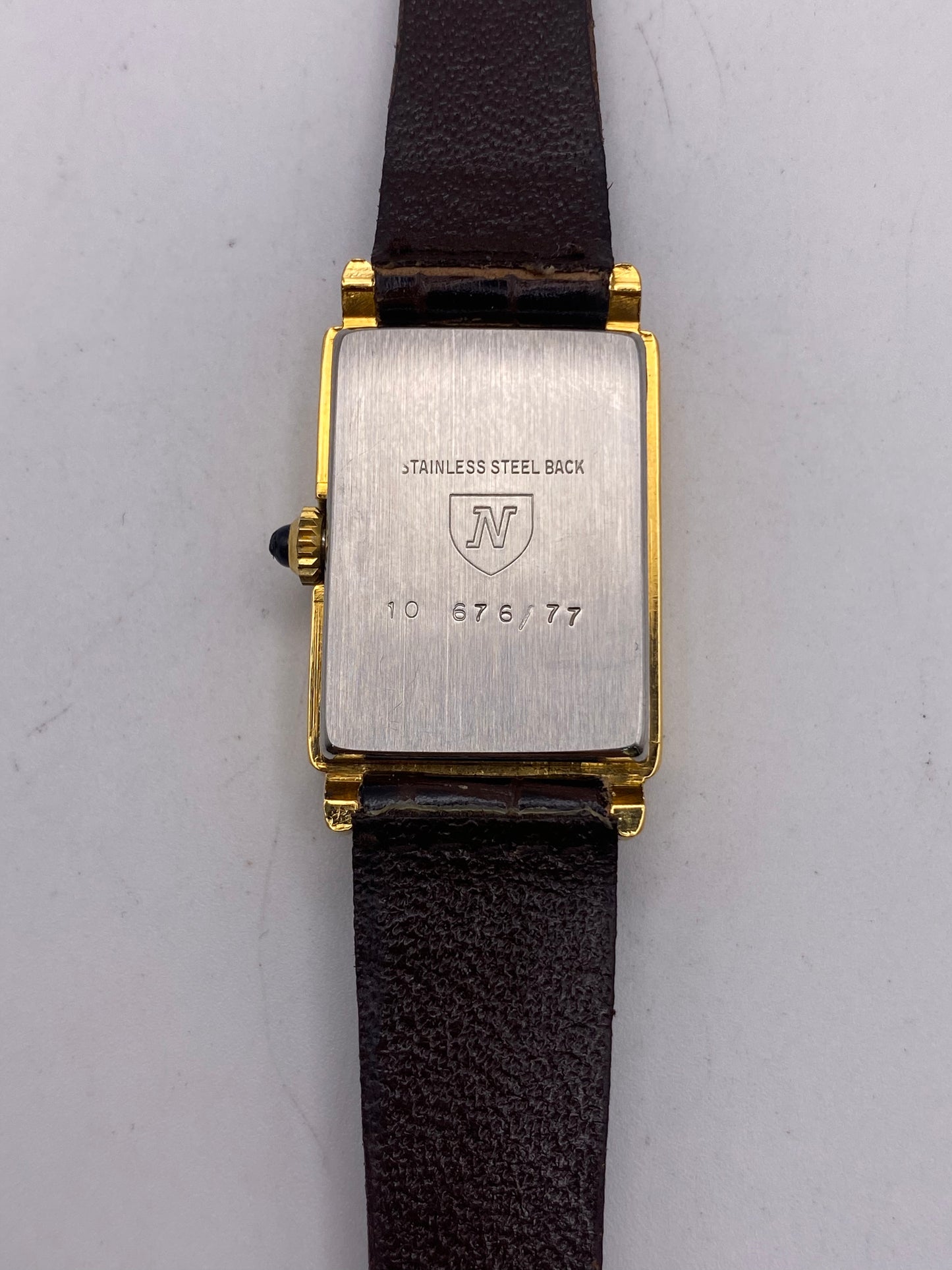 Vintage Nivada Two Tone Dial Tank Manual Wind Mechanical Dress Watch