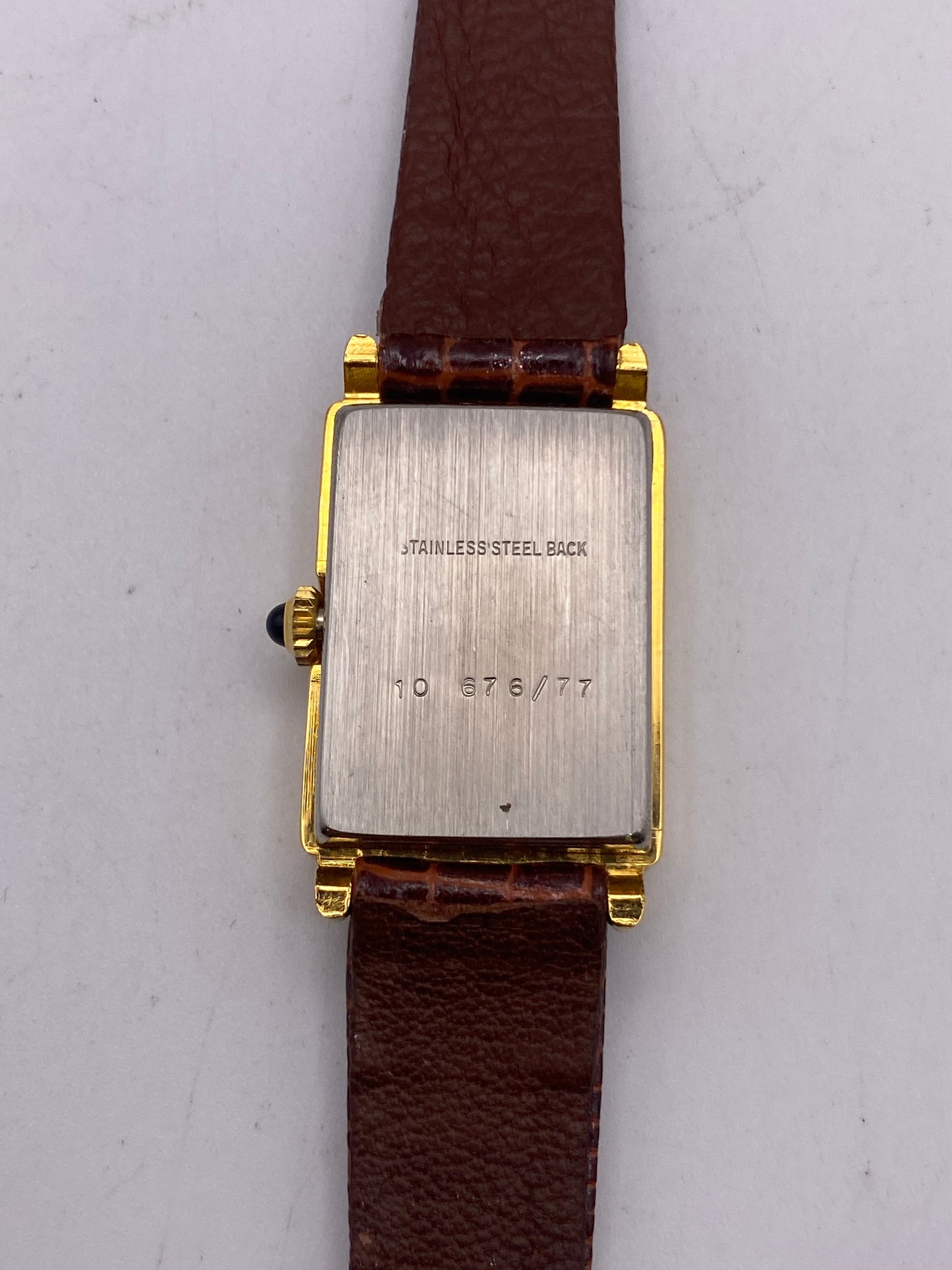 Vintage Nivada White Dial Tank Manual Wind Mechanical Dress Watch