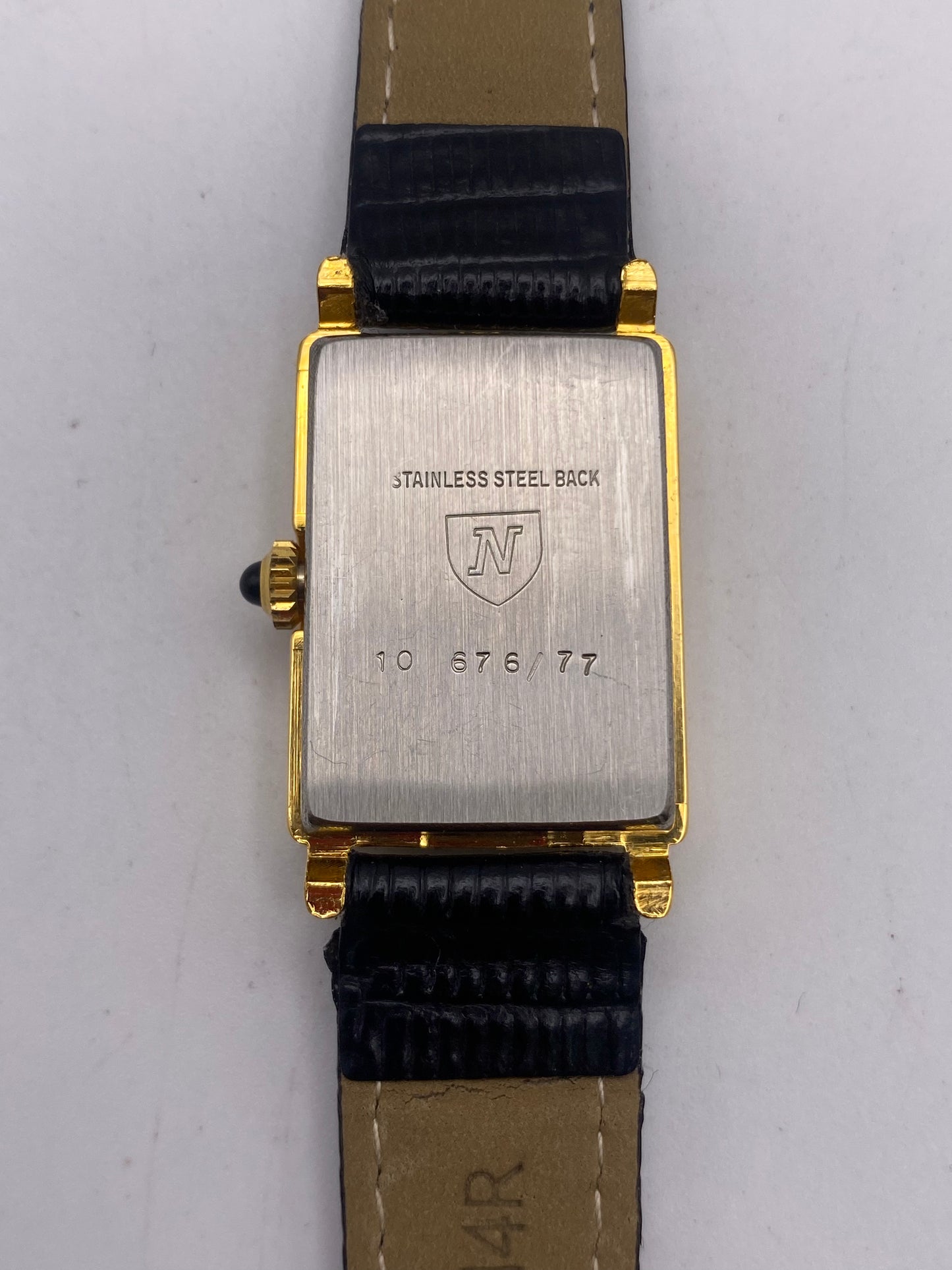 Vintage Nivada Black Dial Tank Manual Wind Mechanical Dress Watch