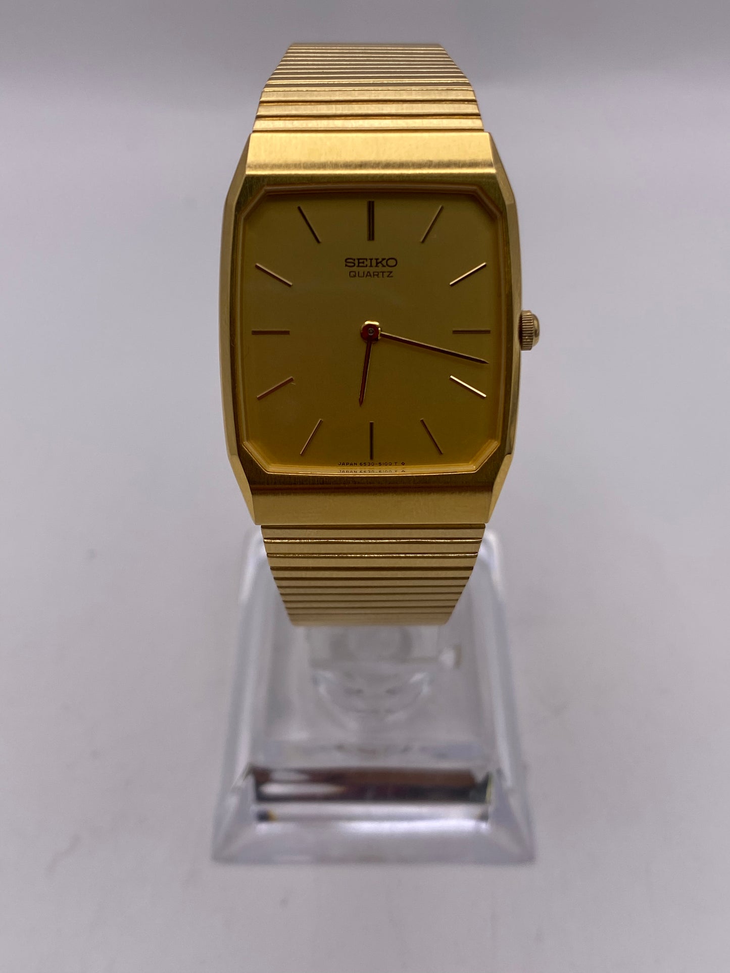 Vintage Gents Seiko Quartz Stainless Steel Gold Plated Dress Watch