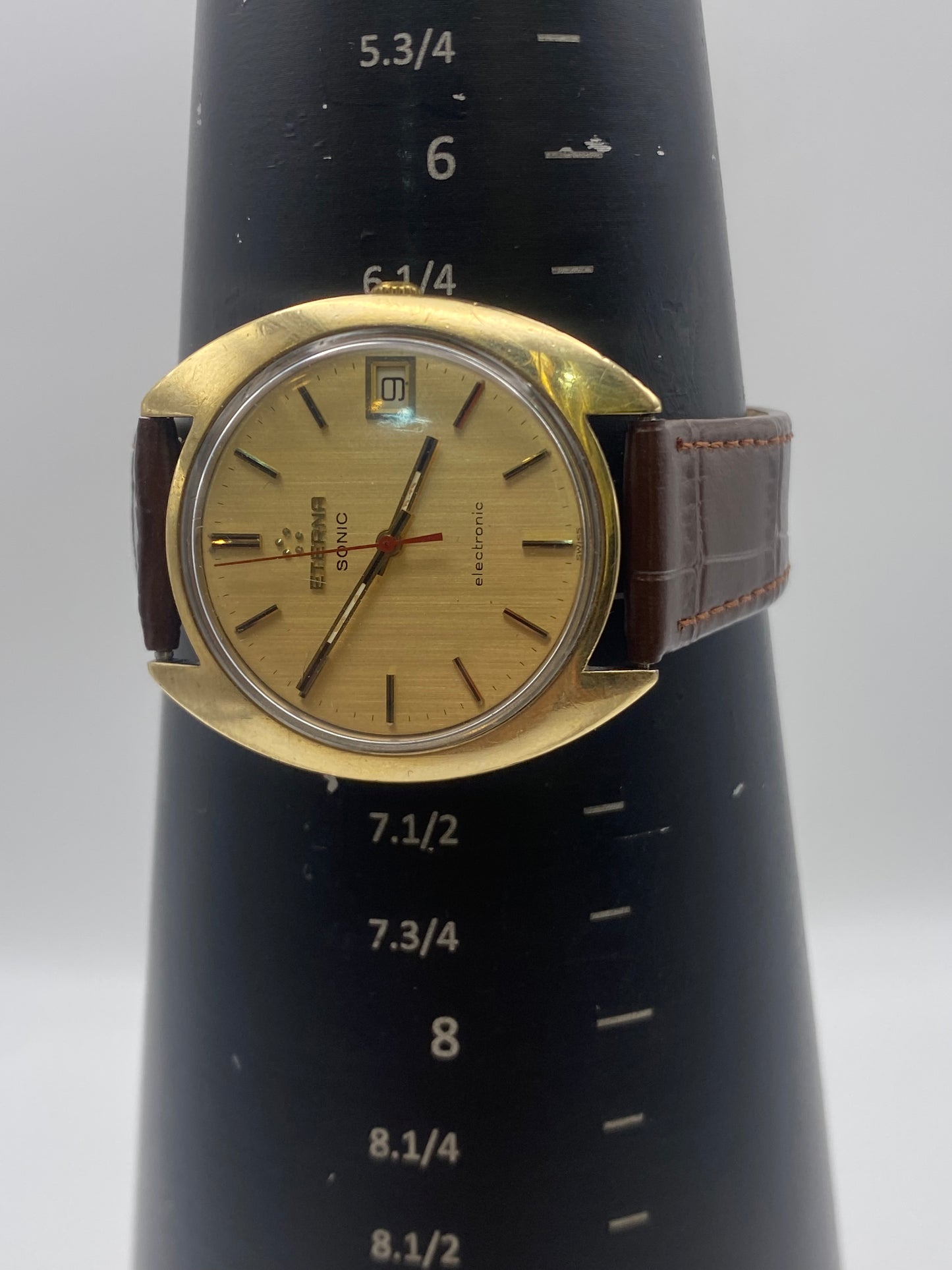 Vintage Eterna Sonic Tuning Fork Gents Gold Plated Dress Watch