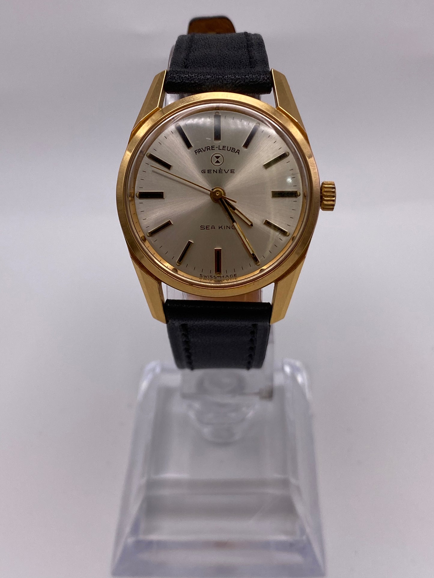 Vintage Favre-Leuba Gents Silver Dial Gold Plated Manual Wind Mechanical Dress Watch