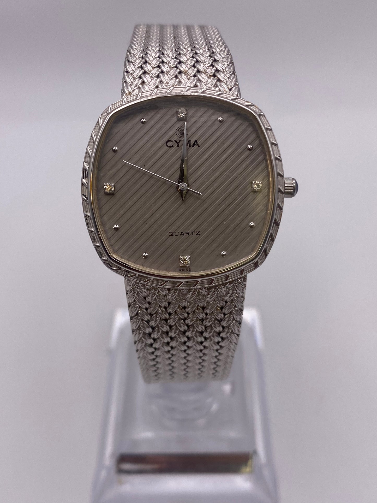 Vintage Cyma Gents Quartz Stainless Steel Dress Watch