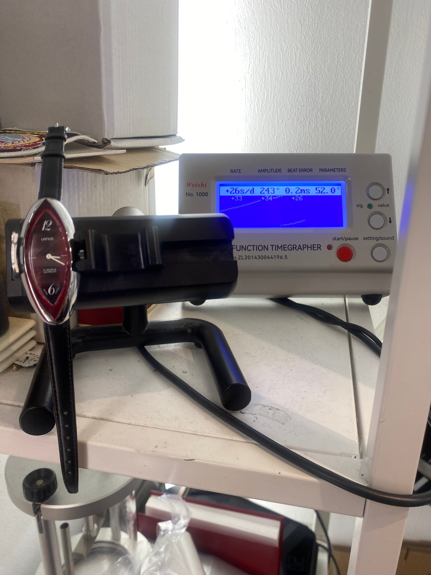 Vintage Lanco Red Dial Oval Case Manual Wind Mechanical