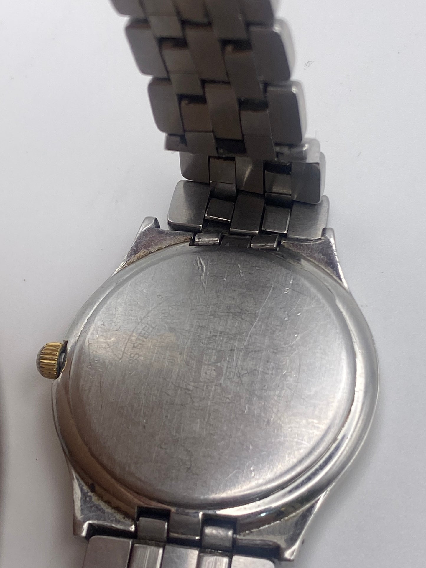 Vintage Gents Bucherer Quartz Grey Dial Two Tone Dress Watch