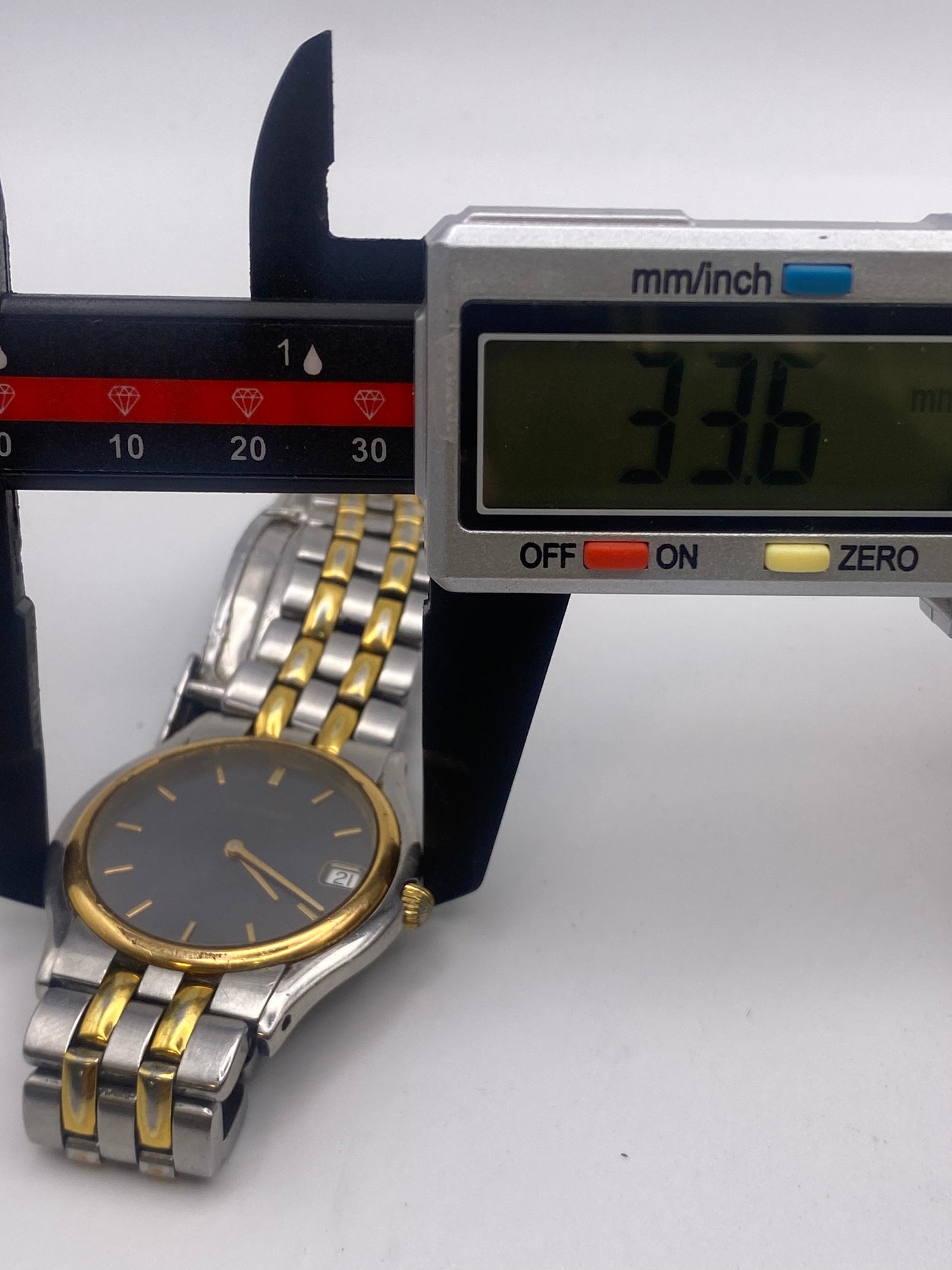 Vintage Gents Bucherer Quartz Grey Dial Two Tone Dress Watch