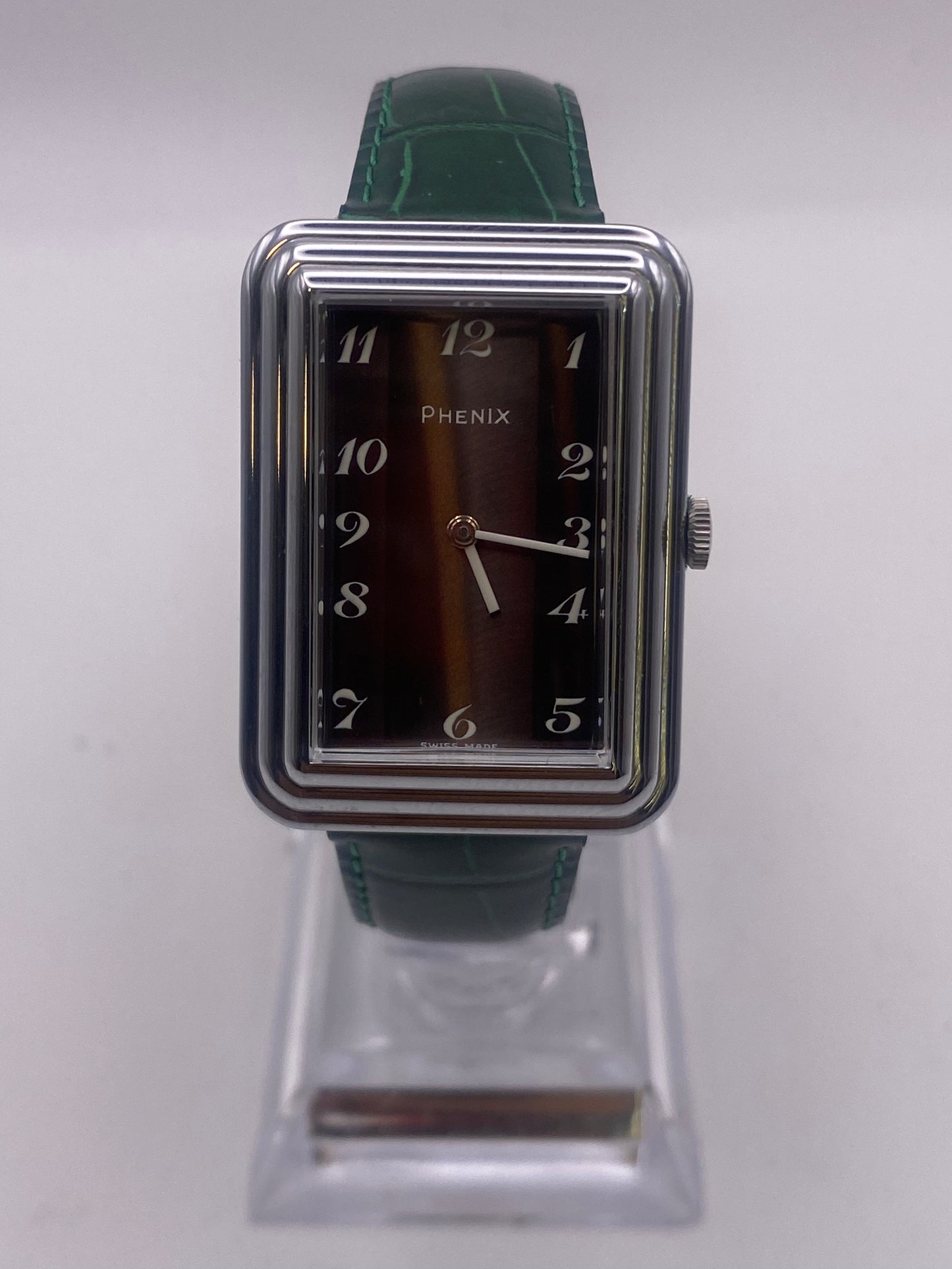 Vintage NOS Gents Phenix Manual Wind Mechanical Dress Watch Brown Dial