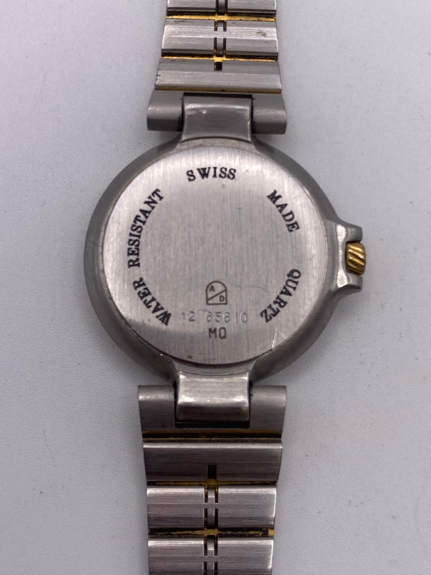 Vintage Ladies Dunhill White Dial Two Tone Quartz Dress Watch With Extra Links