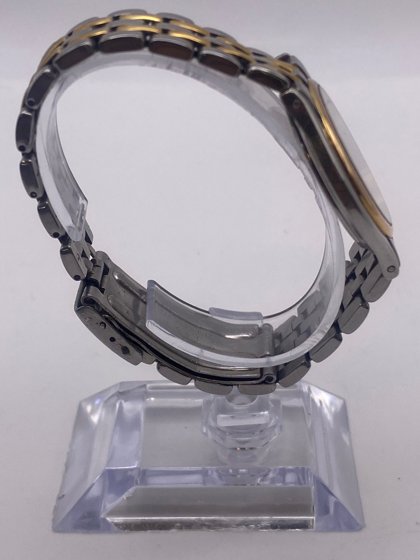 Vintage Gents Bucherer Quartz Grey Dial Two Tone Dress Watch