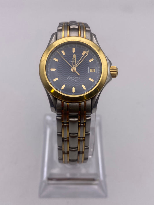 Vintage Ladies Omega Seamaster Stainless Steel & 18ct Gold Sports Watch