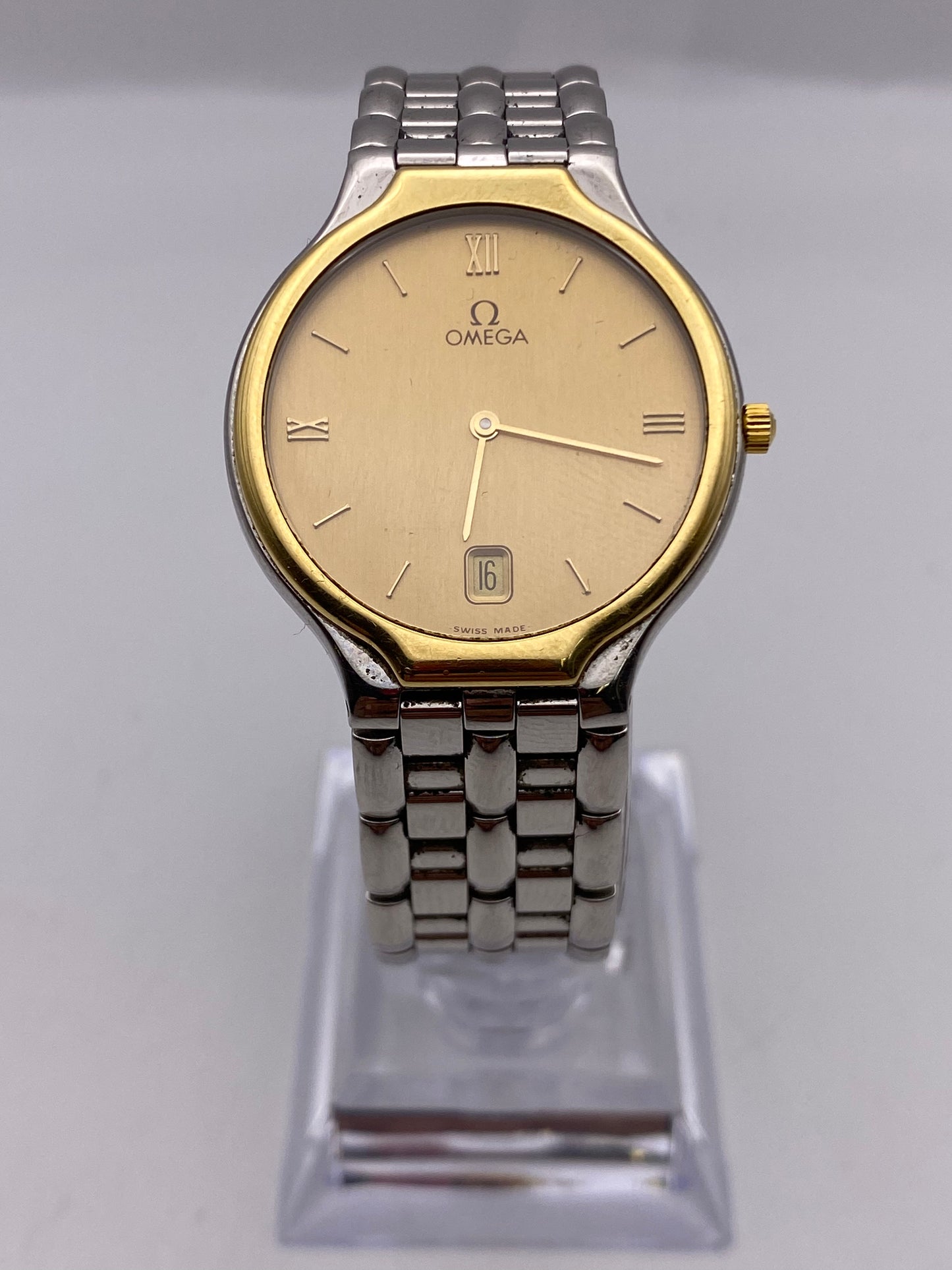 Vintage Omega De Ville Gents Quartz Two Tone Dress Watch