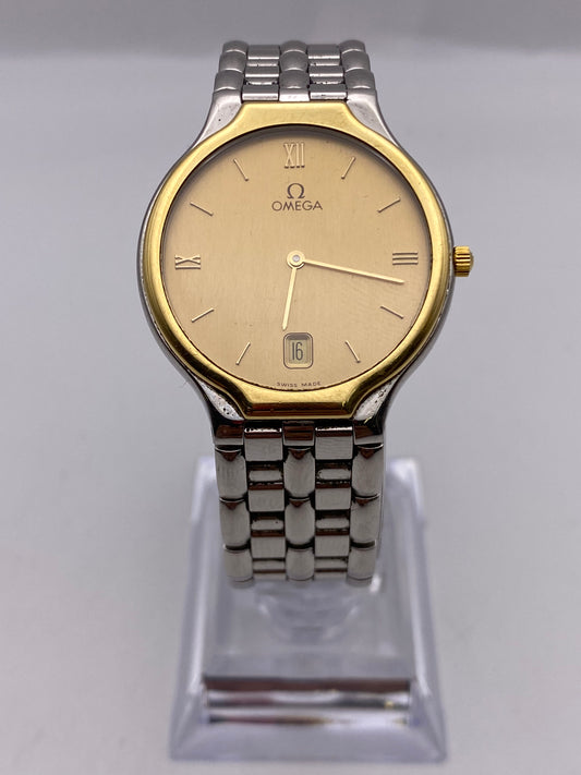 Vintage Omega De Ville Gents Quartz Two Tone Dress Watch
