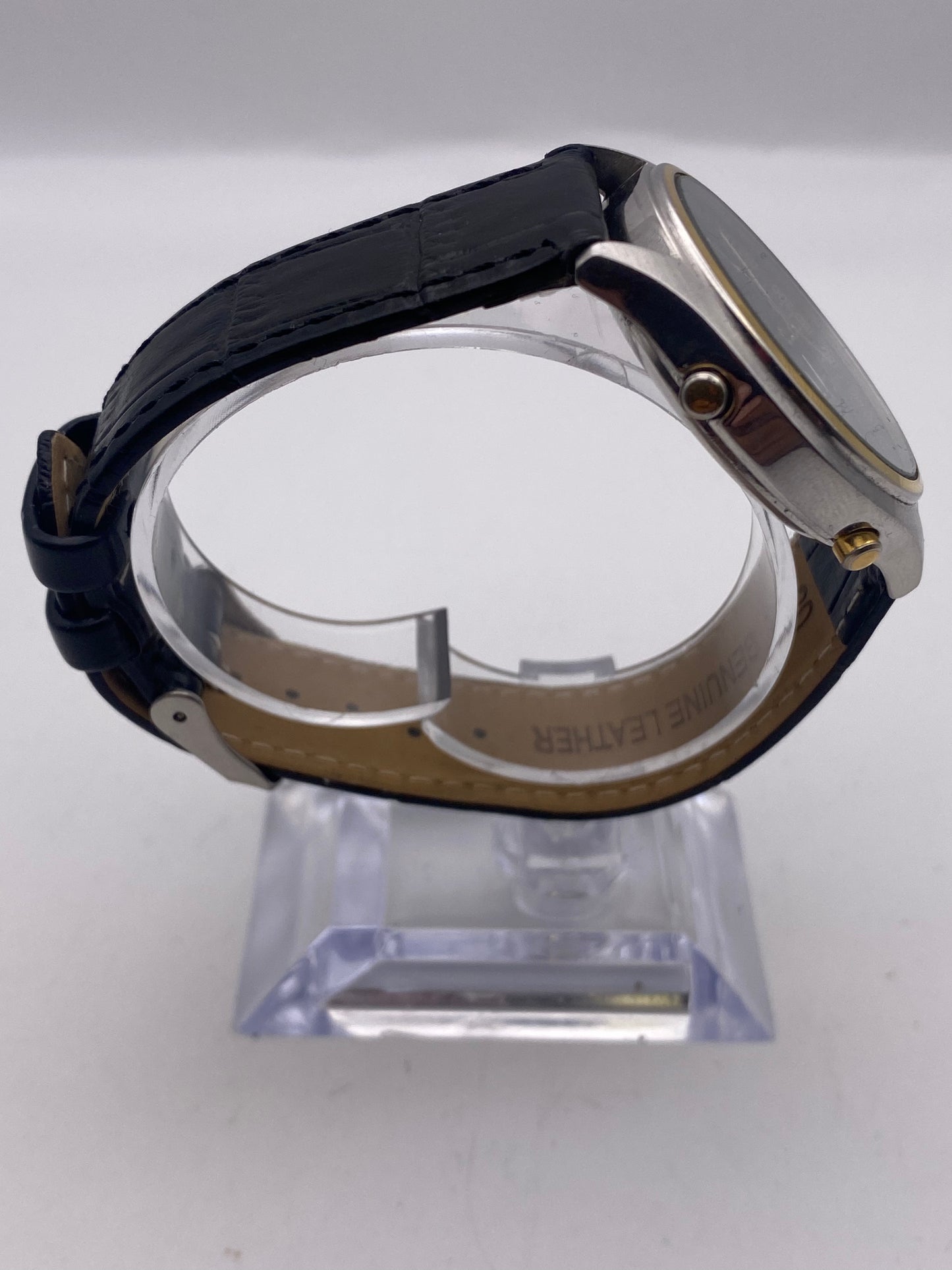 Vintage Seiko Gents Quartz Chronograph Watch Leather Strap