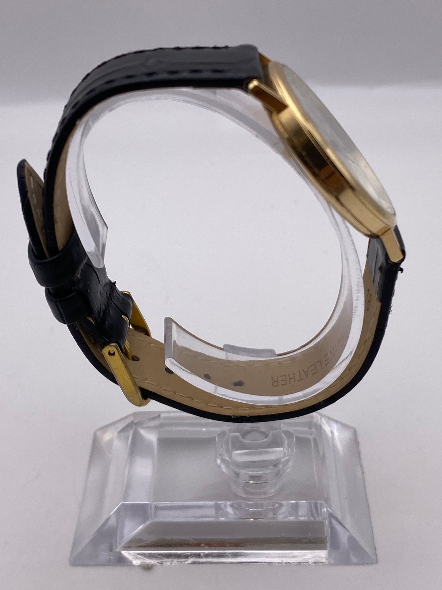 Rotary Gents White Dial Quartz 9ct Gold Dress Watch With Box