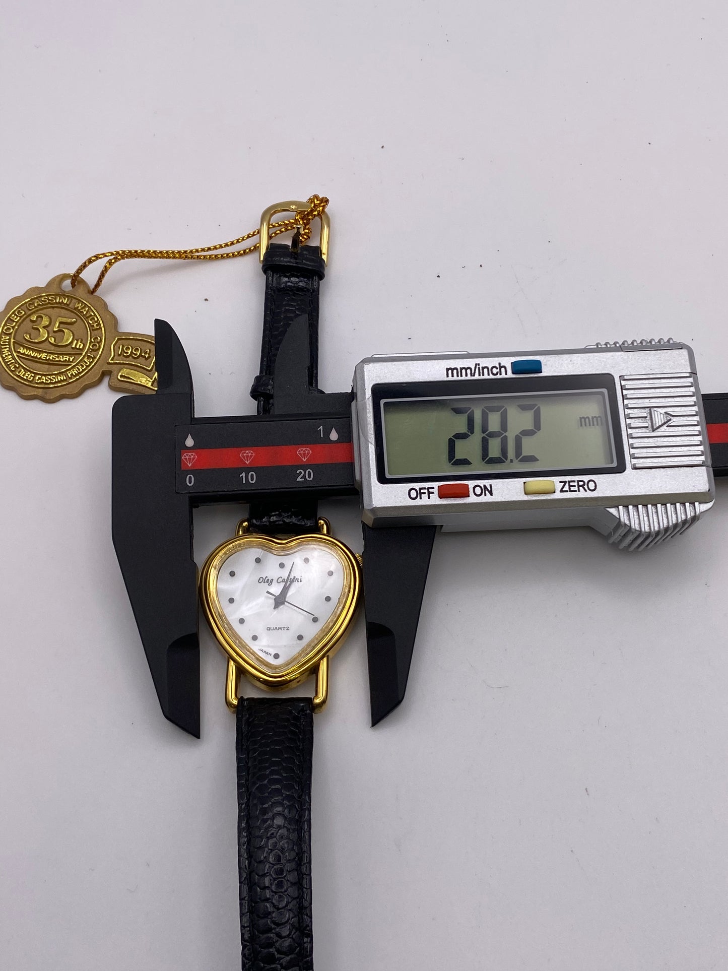 Vintage Oleg Cassini Quartz Mother Of Pear Dial Quartz Dress Watch With Box & Tag