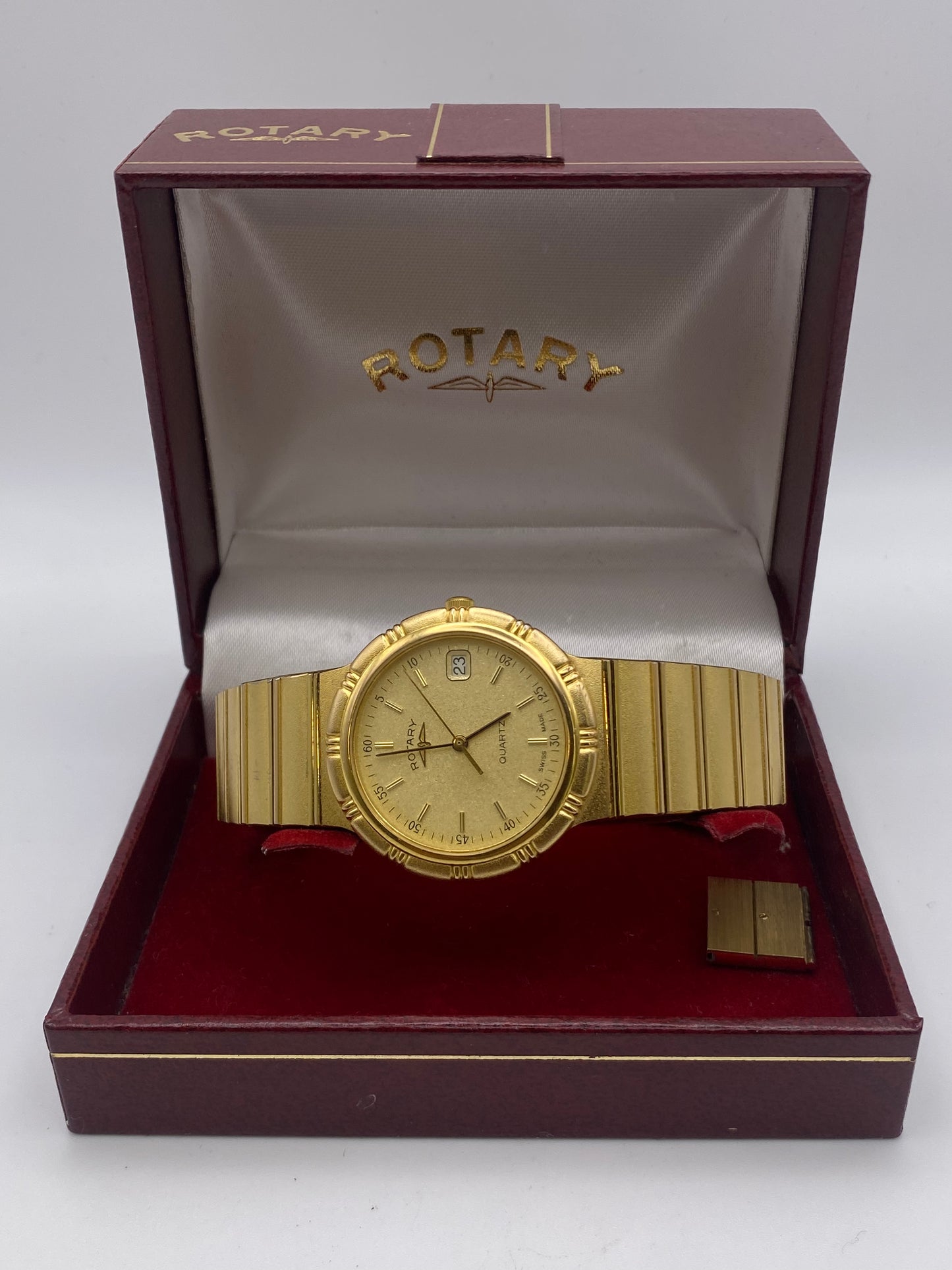 Vintage Rotary Gents Gold Plated Dress Watch With Box
