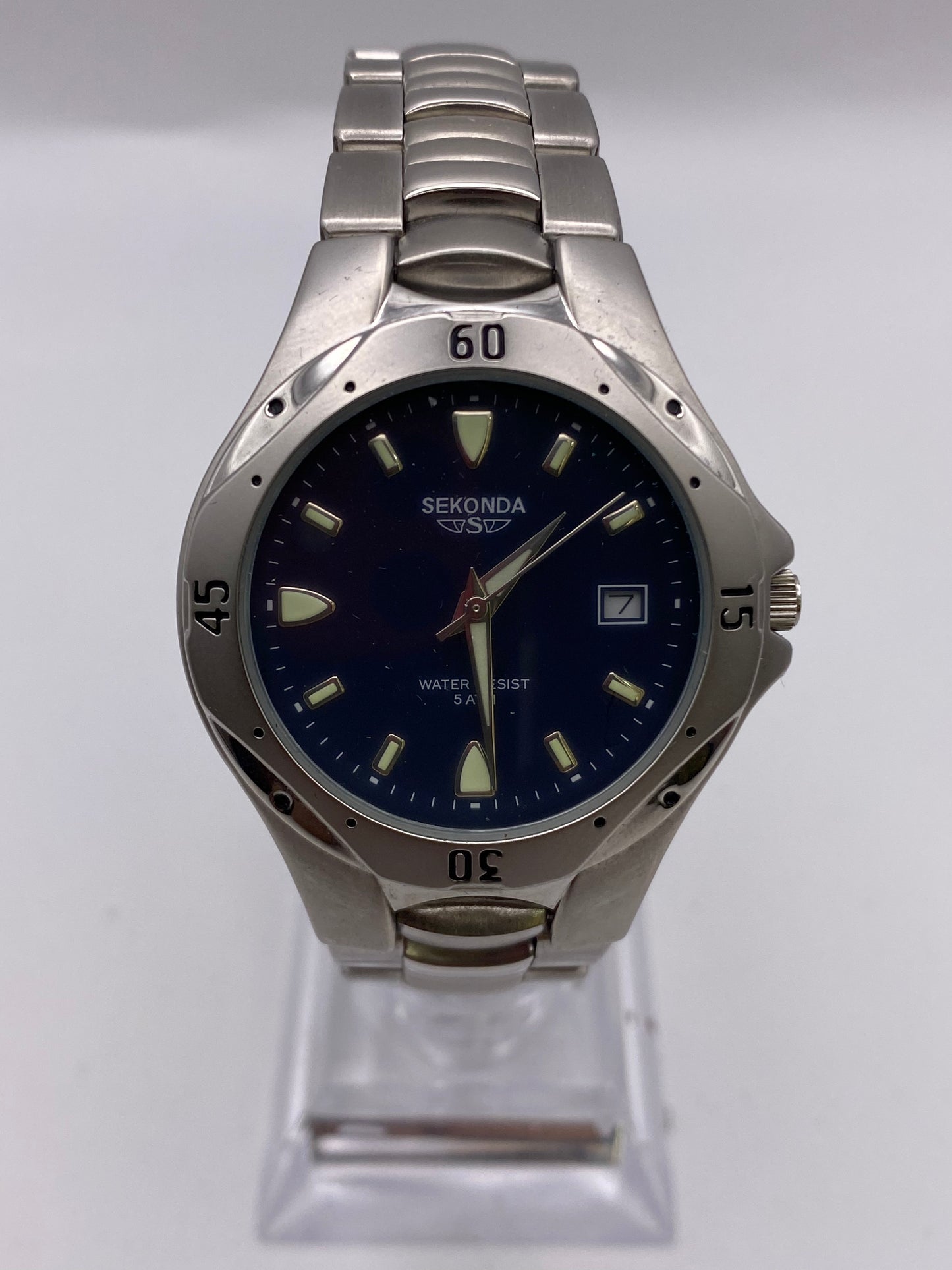 Sekonda Blue Dial Quartz Stainless Steel Sports Watch