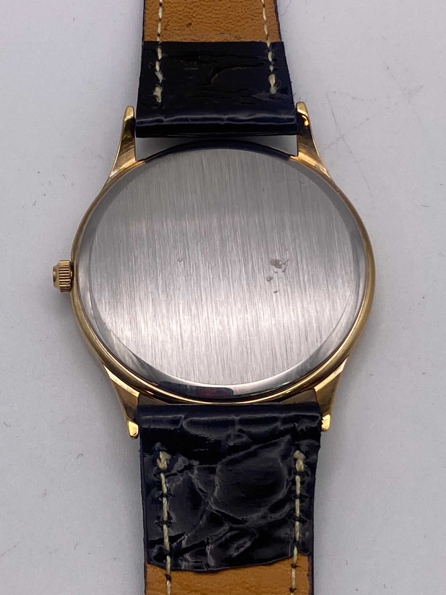 Vintage Cyma Gents Size Gold Plated Quartz Dress Watch With Box