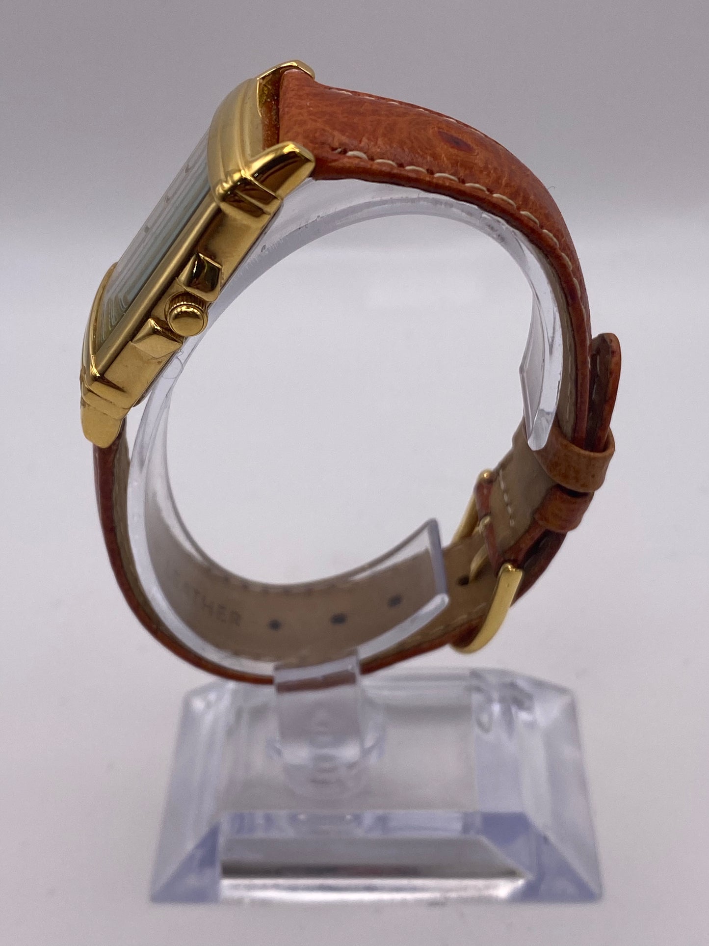 Gents Accurist Tank Quartz Gold Plated Dress Watch & Box