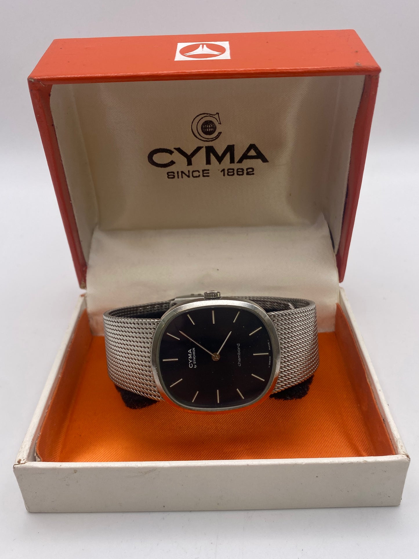 Vintage Cyma Chambond Gents Manual Wind Mechanical Dress Watch With Box