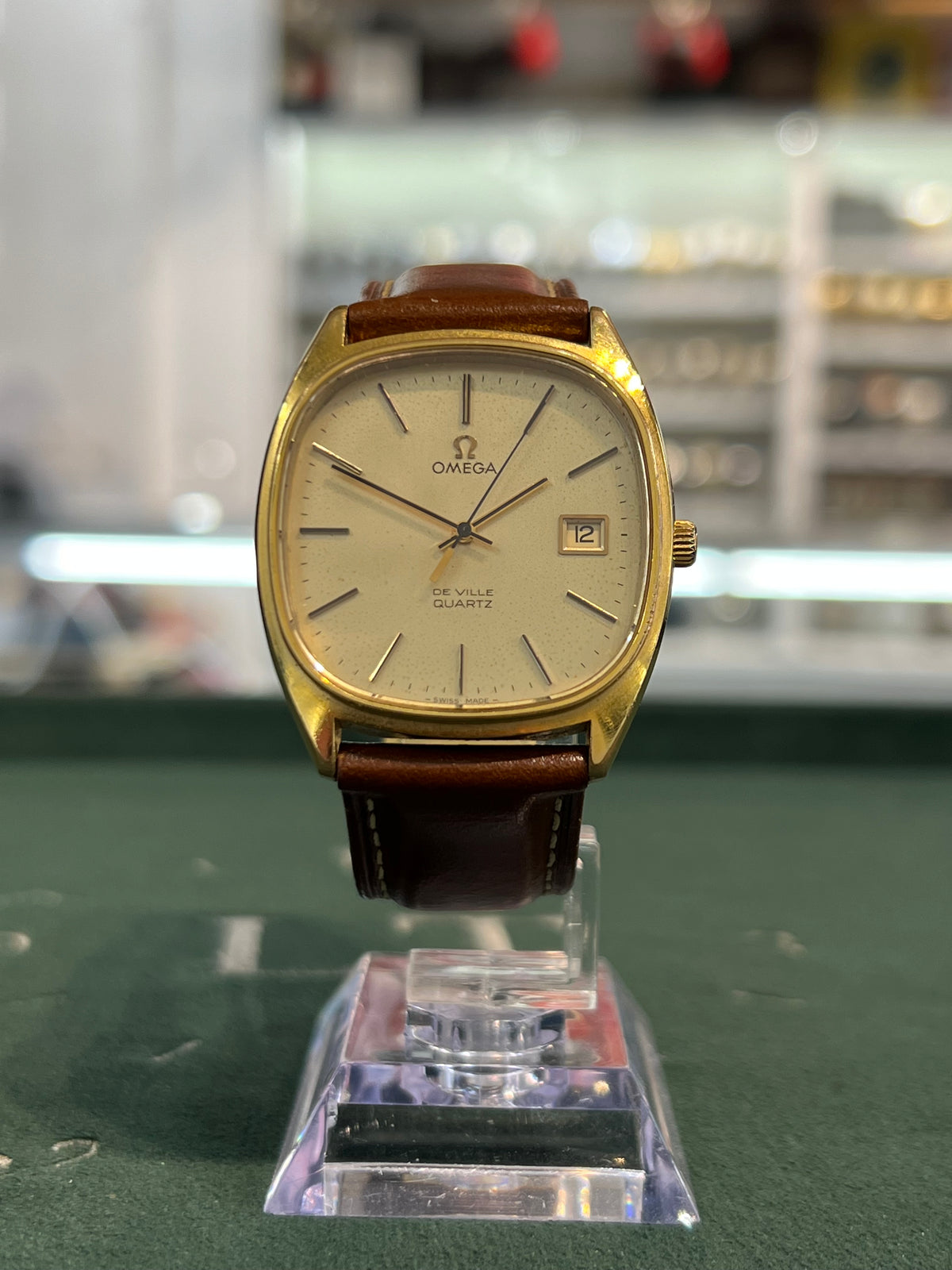 Vintage Gents Omega De Ville Quartz Gold Plated Dress Watch Circa 1976