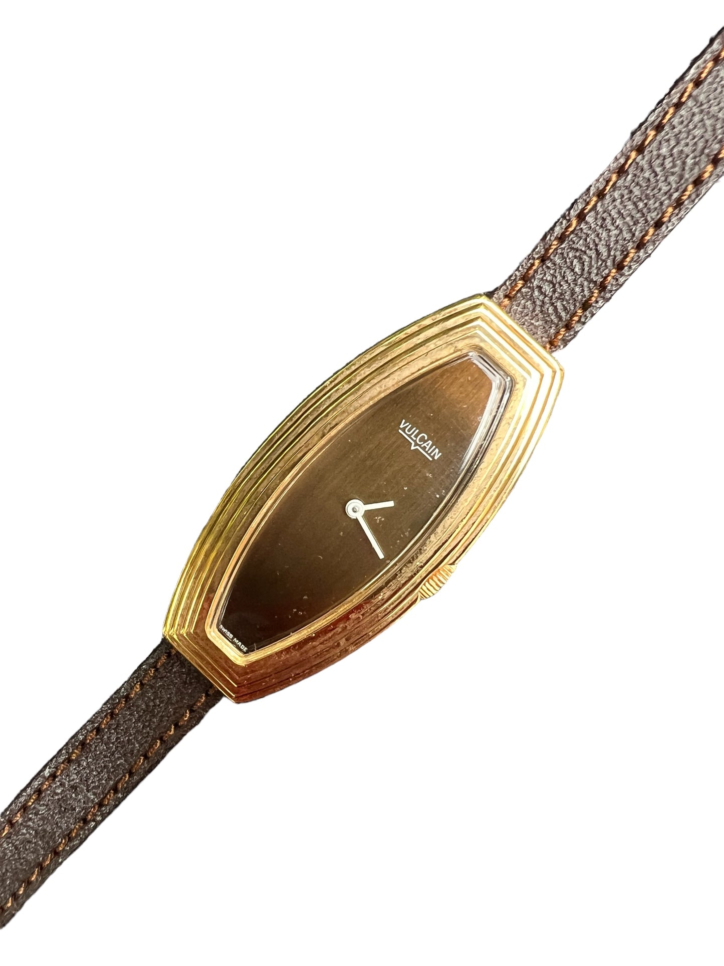 Spectacular vintage Swiss made Vulcain ladies watch with tigers eye dial