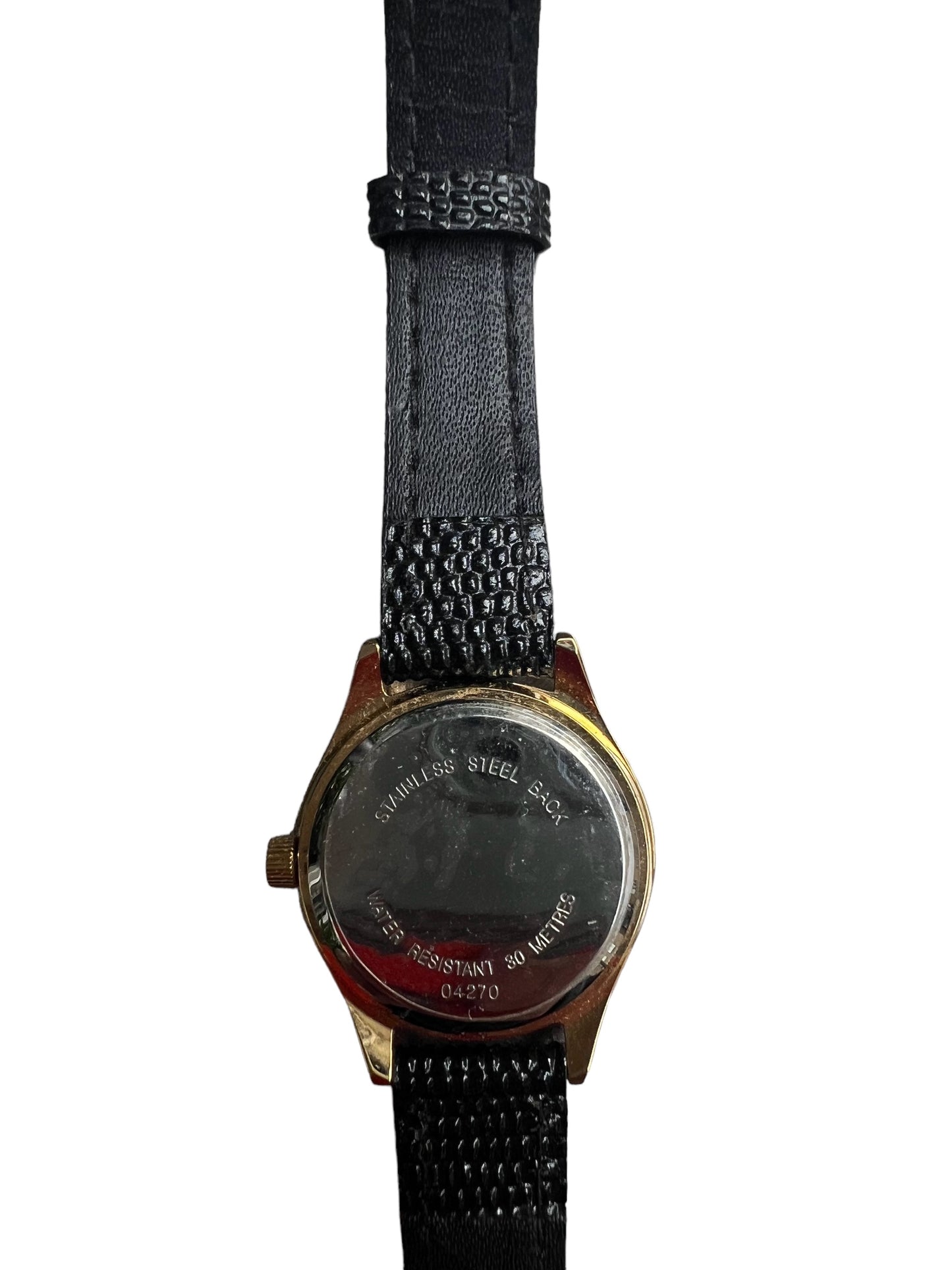 Exquisite Sekonda vintage ladies water resistant watch with black leather strap