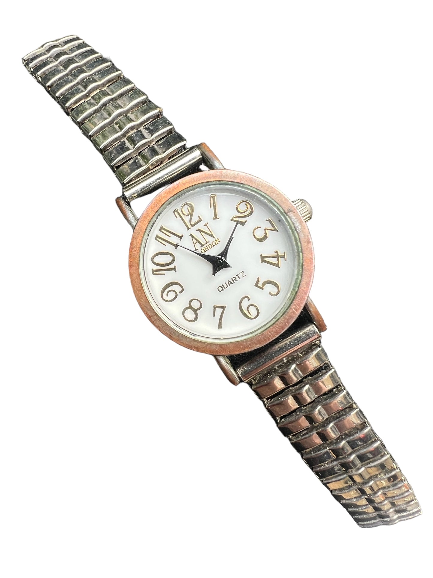 Adorable vintage AN London ladies women’s dress cocktail watch on stretchy bracelet