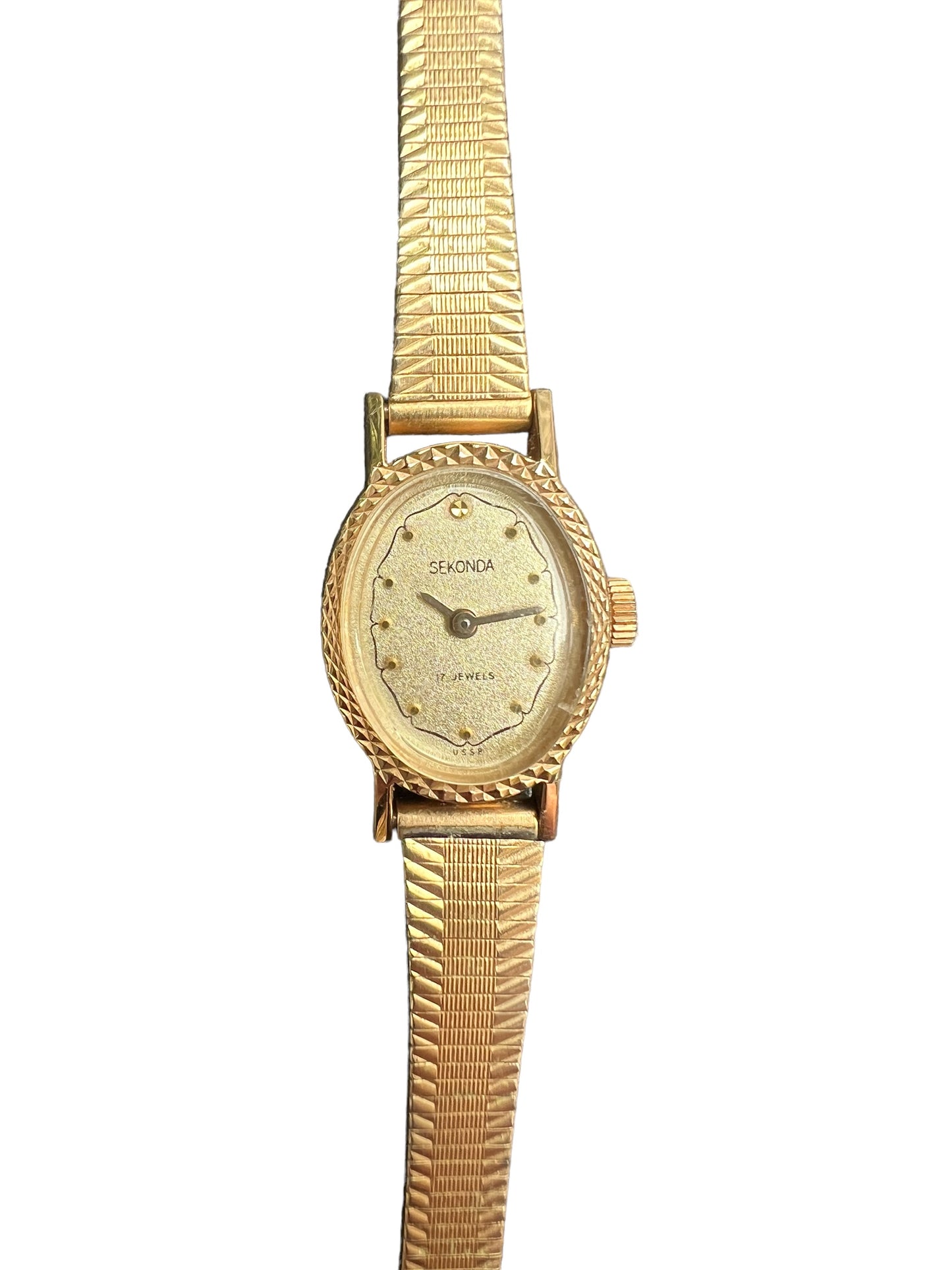 Superb vintage Sekonda ladies women’s cocktail dress watch with gold oval face