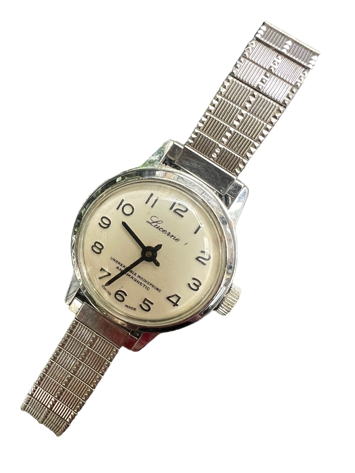 Spectacular vintage Lucerne unbreakable mainspring antimagnetic ladies women’s watch