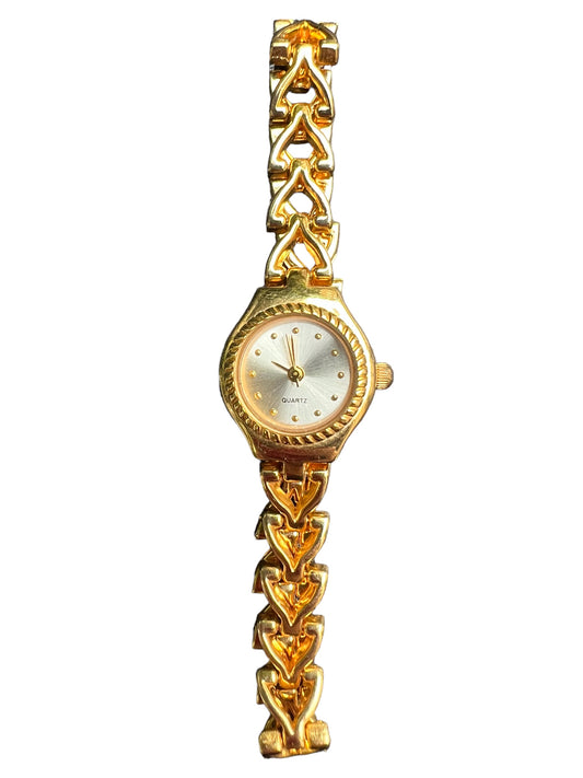 Unusual vintage ladies women’s cocktail dress gold toned watch