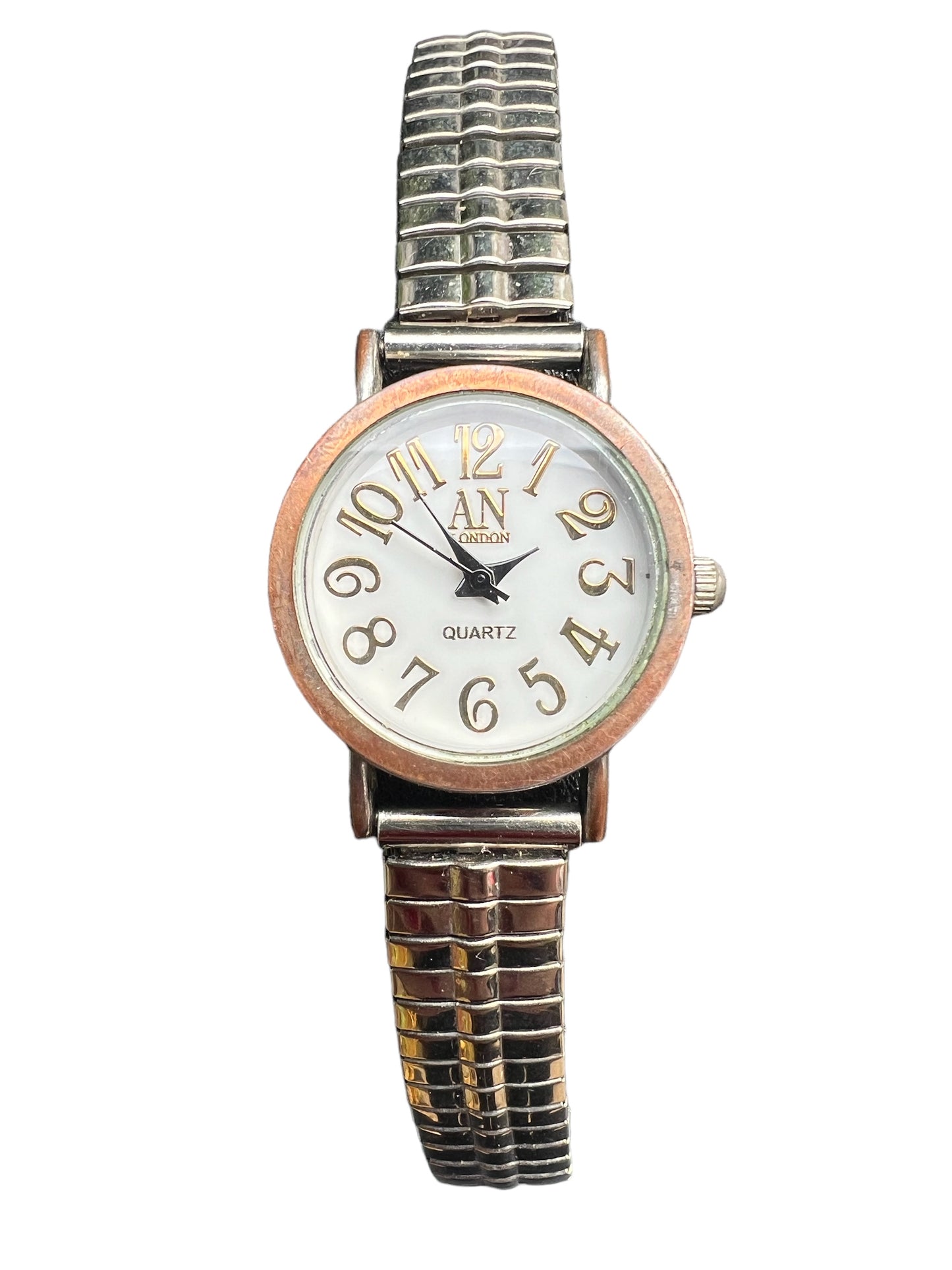 Adorable vintage AN London ladies women’s dress cocktail watch on stretchy bracelet