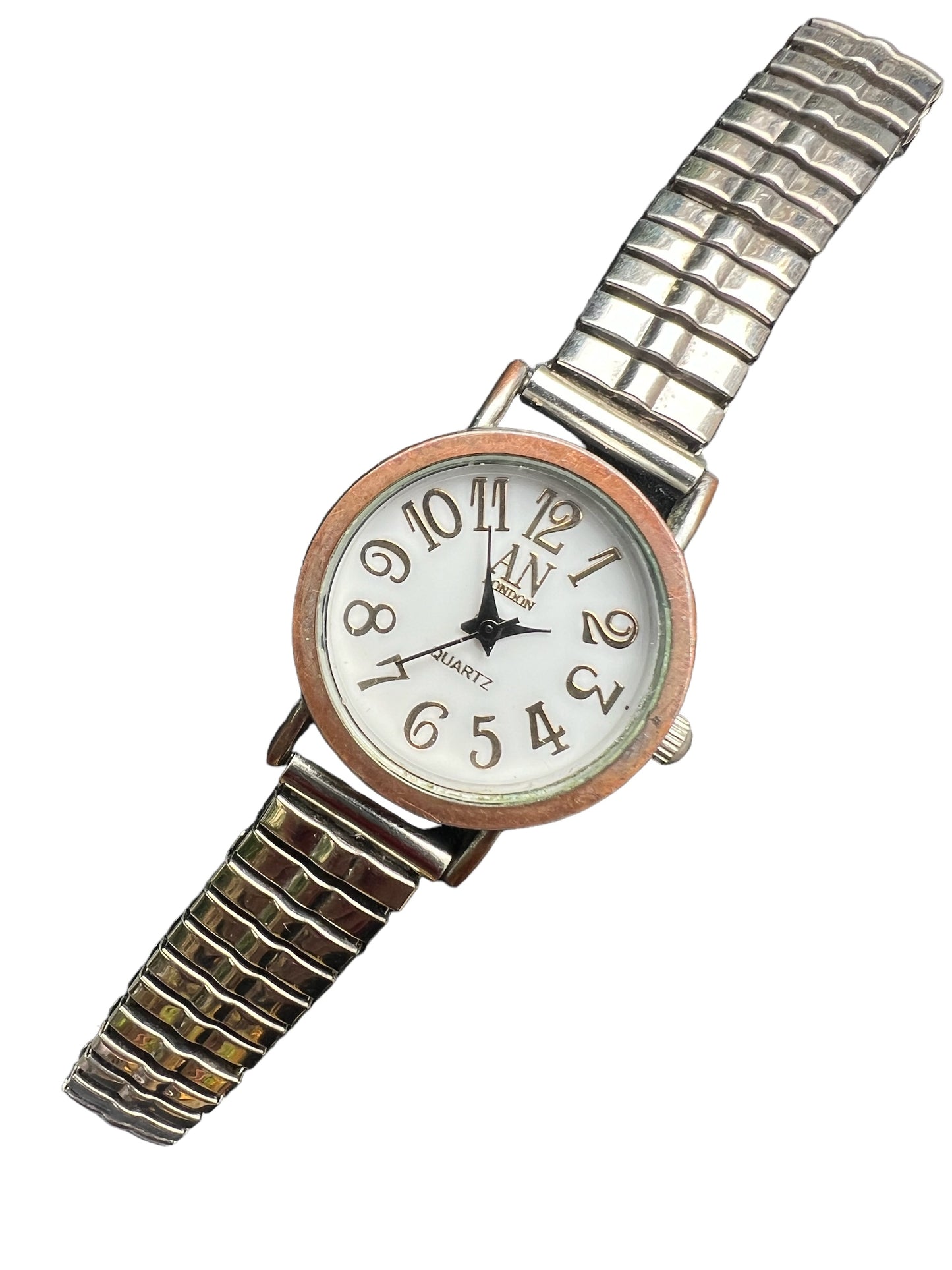 Adorable vintage AN London ladies women’s dress cocktail watch on stretchy bracelet